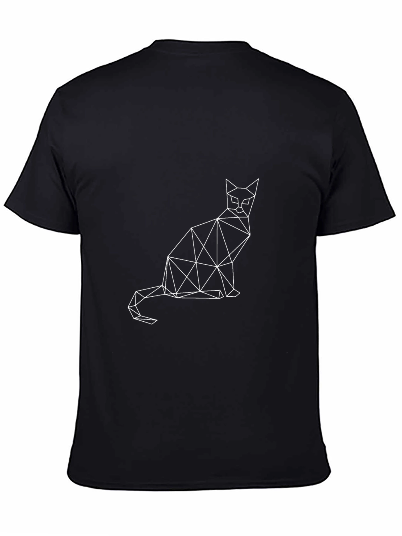 Geometric Cat Graphic Tee - Modern Style - 4
