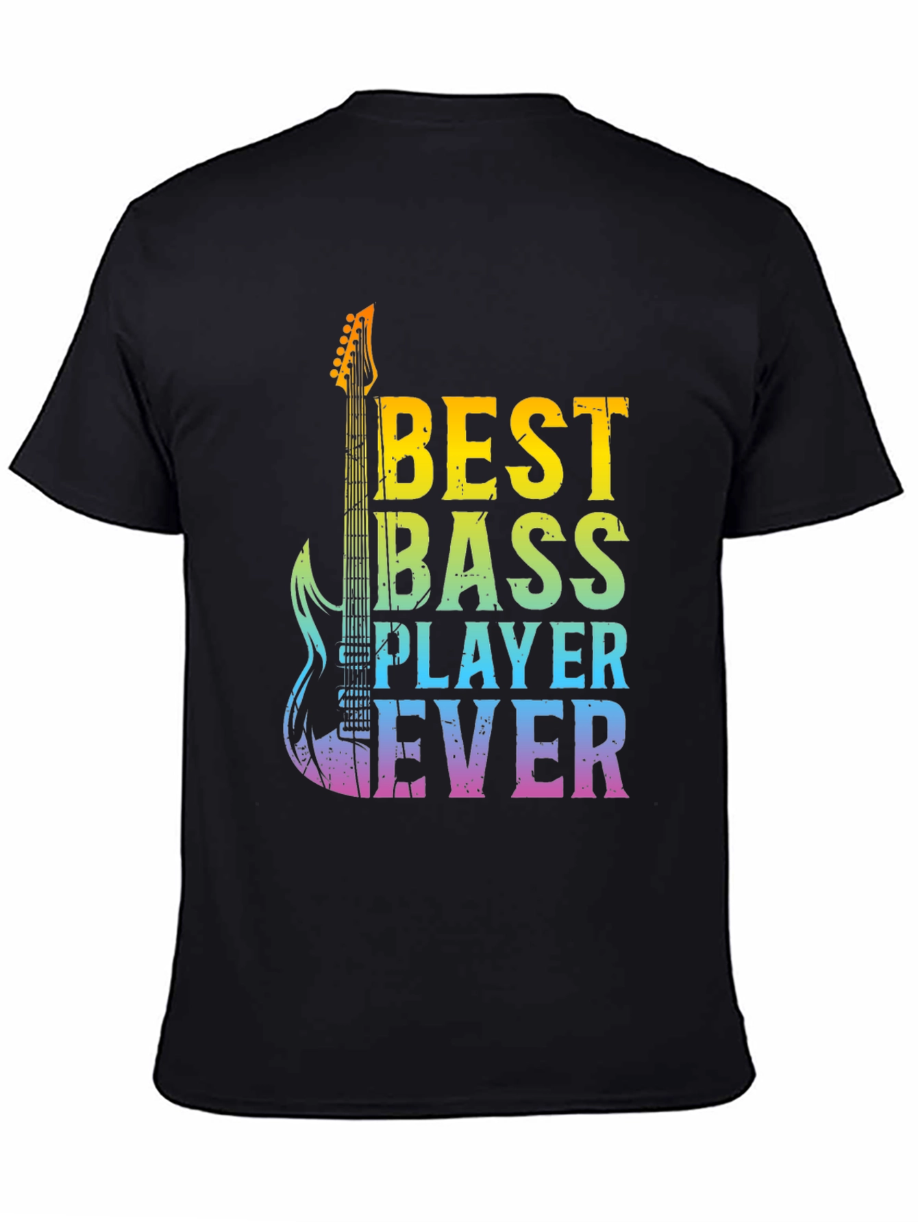 Black Best Bass Player Ever Graphic T-Shirt view 4