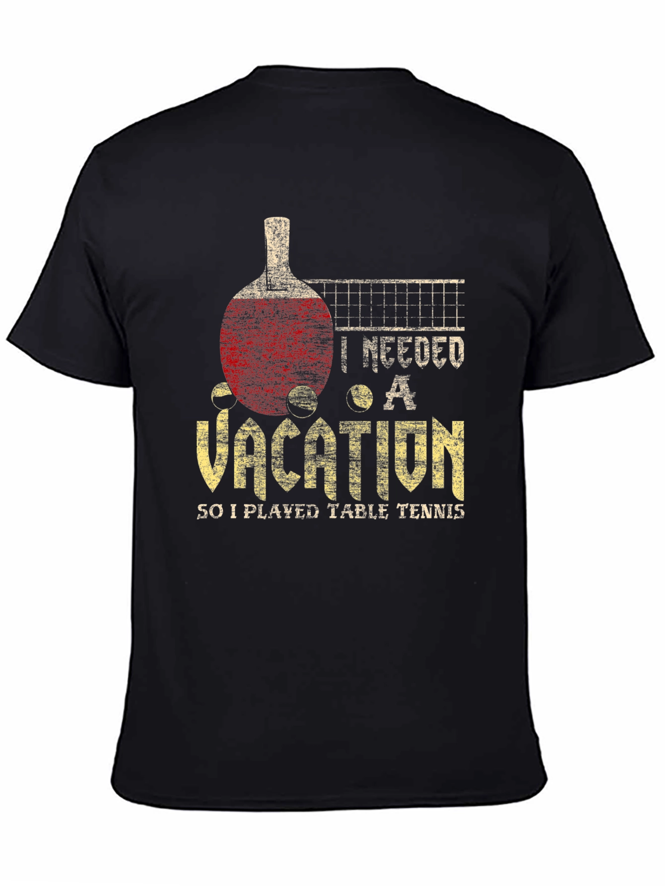 Black Vacation Table Tennis T-Shirt view 4
