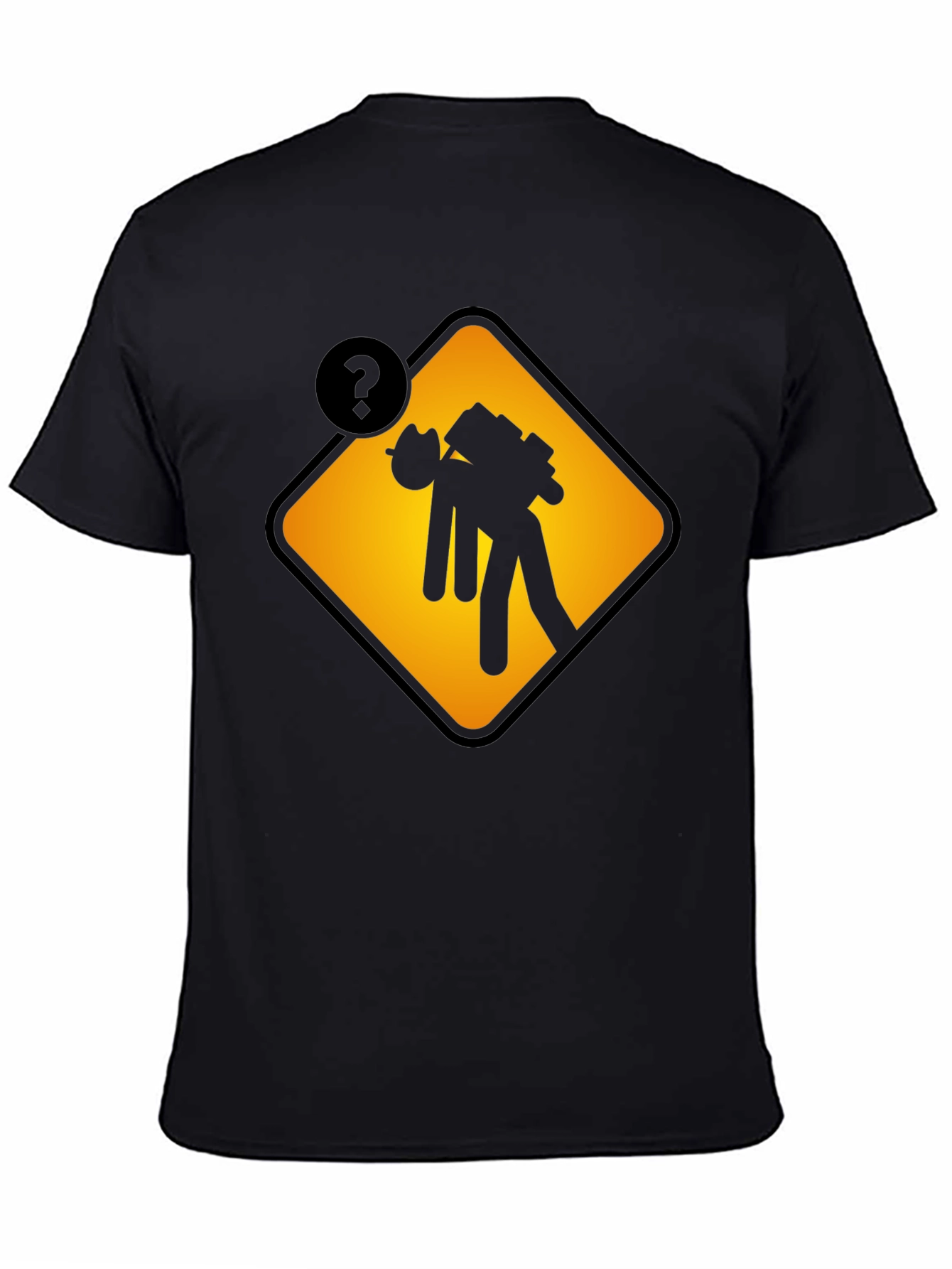 Black Caution Overburdened Graphic Tee - Black Cotton Blend view 4