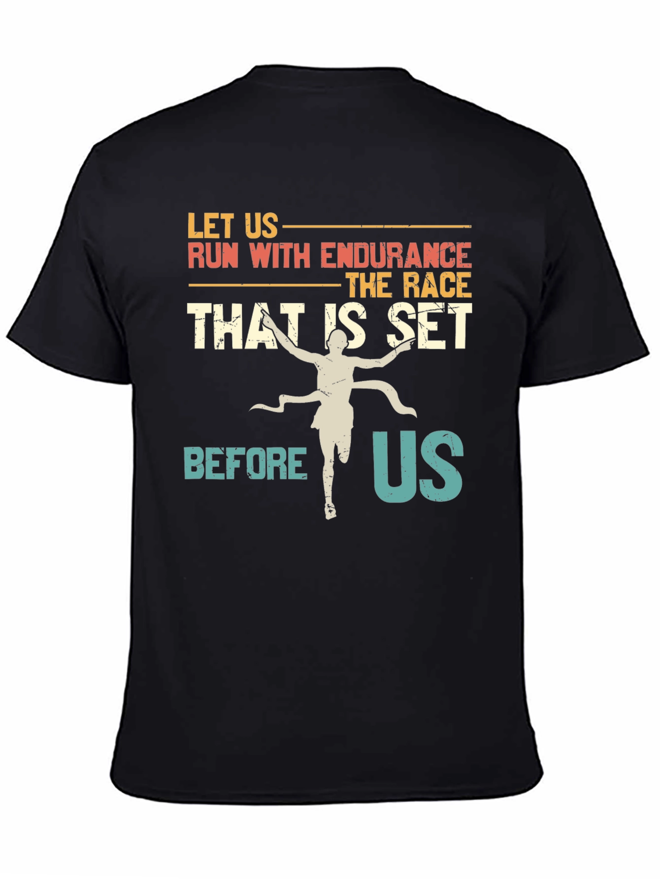 Black Endurance Race Graphic T-Shirt - Inspiring Design view 4