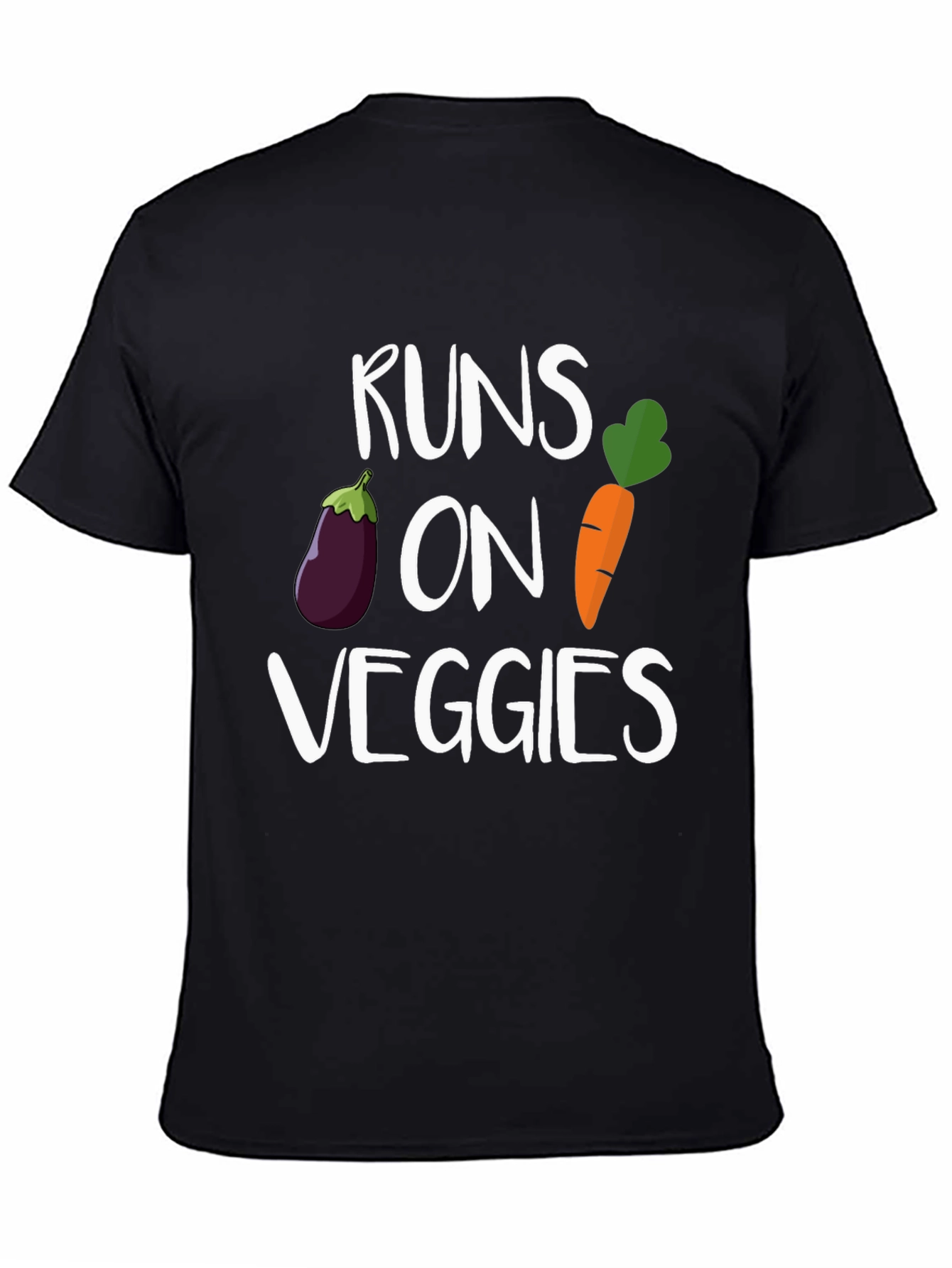 Runs On Veggies Graphic Tee - Black, Vegan T-Shirt - 4
