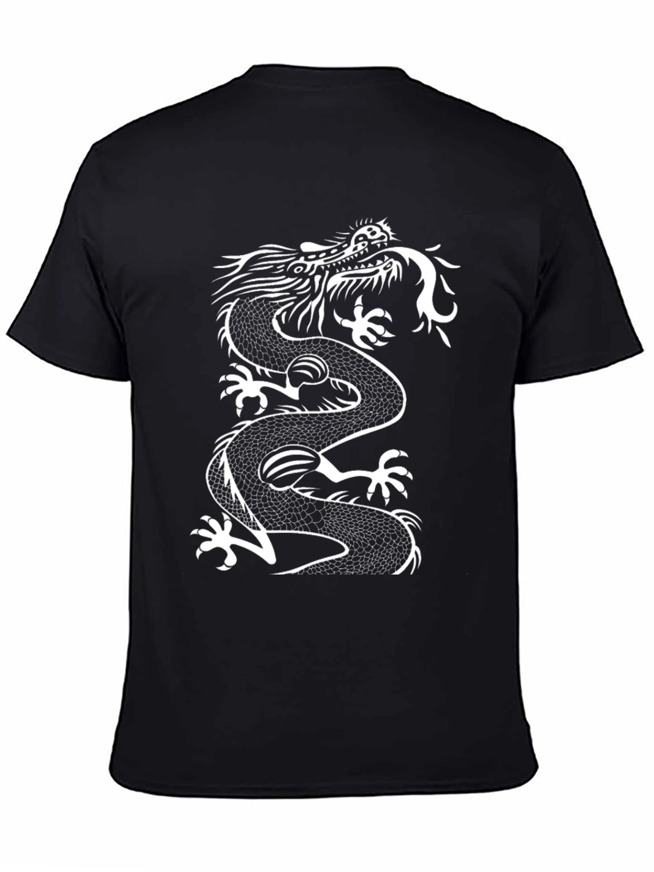 Black Dragon Graphic Tee - Men's Black Cotton T-Shirt view 4