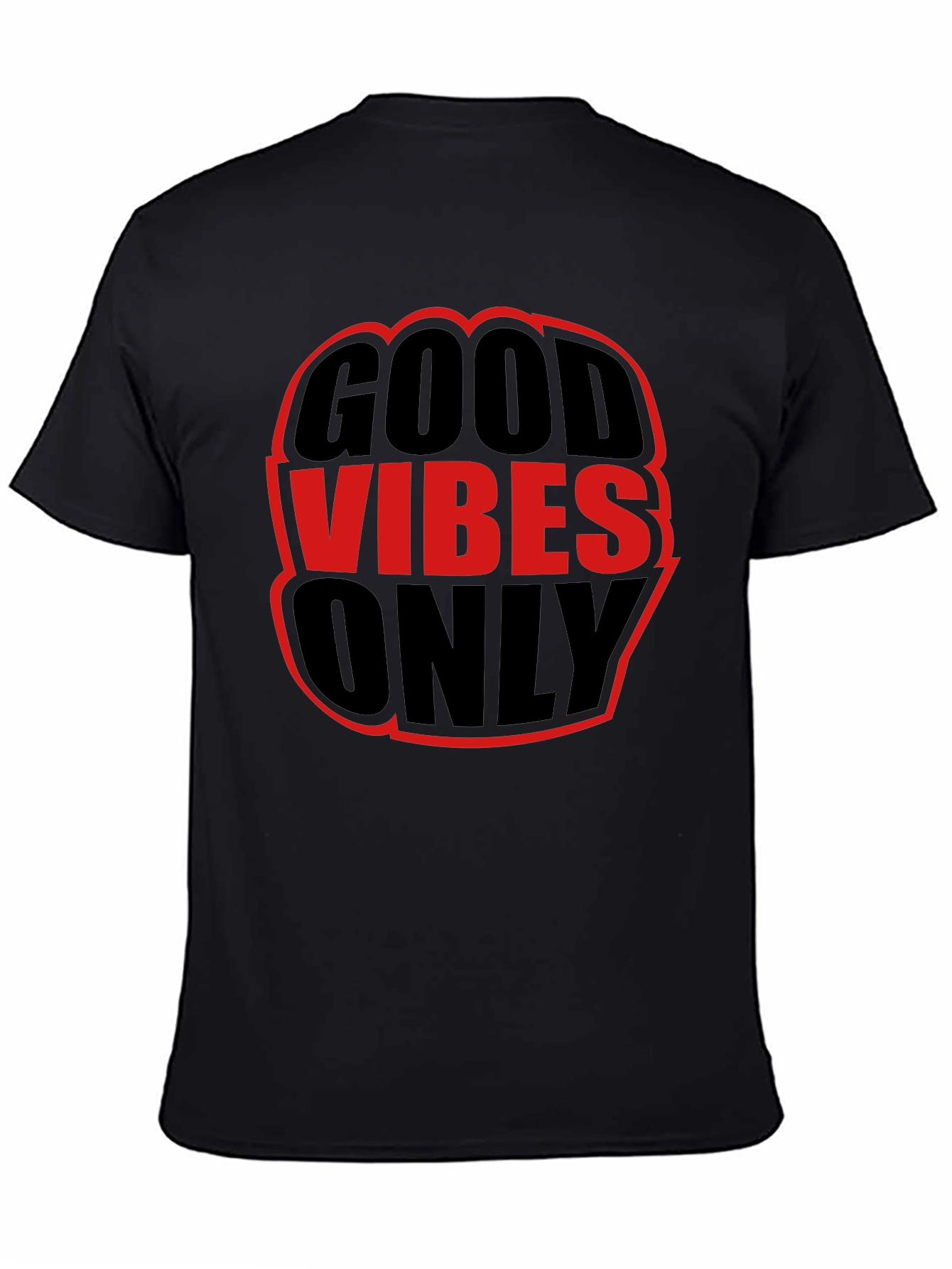 Black Good Vibes Only Graphic Tee - Black view 4