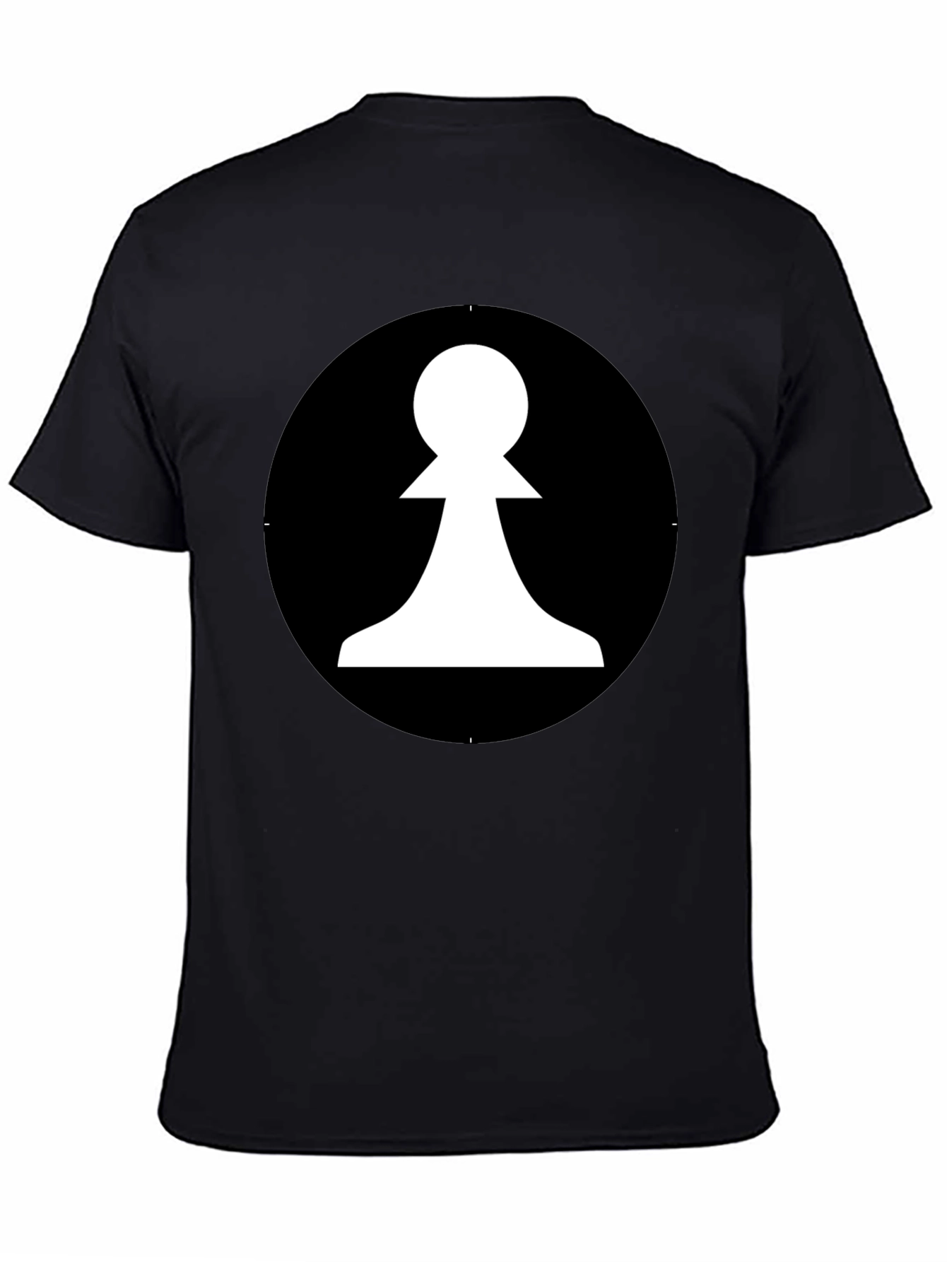 Black Chess Pawn Graphic Tee - Black Cotton T-Shirt view 4