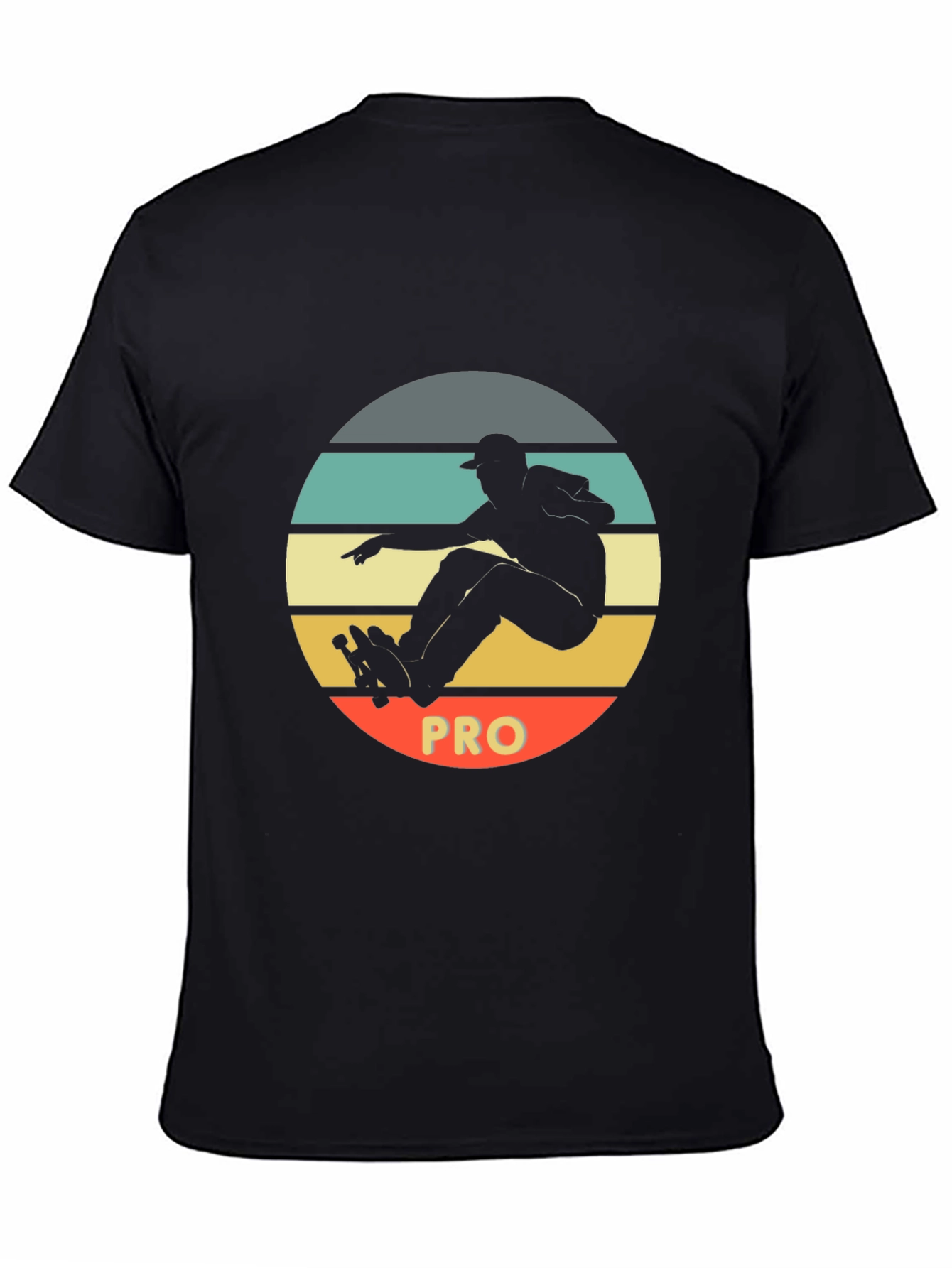Black Skateboard Pro Black T-Shirt view 4