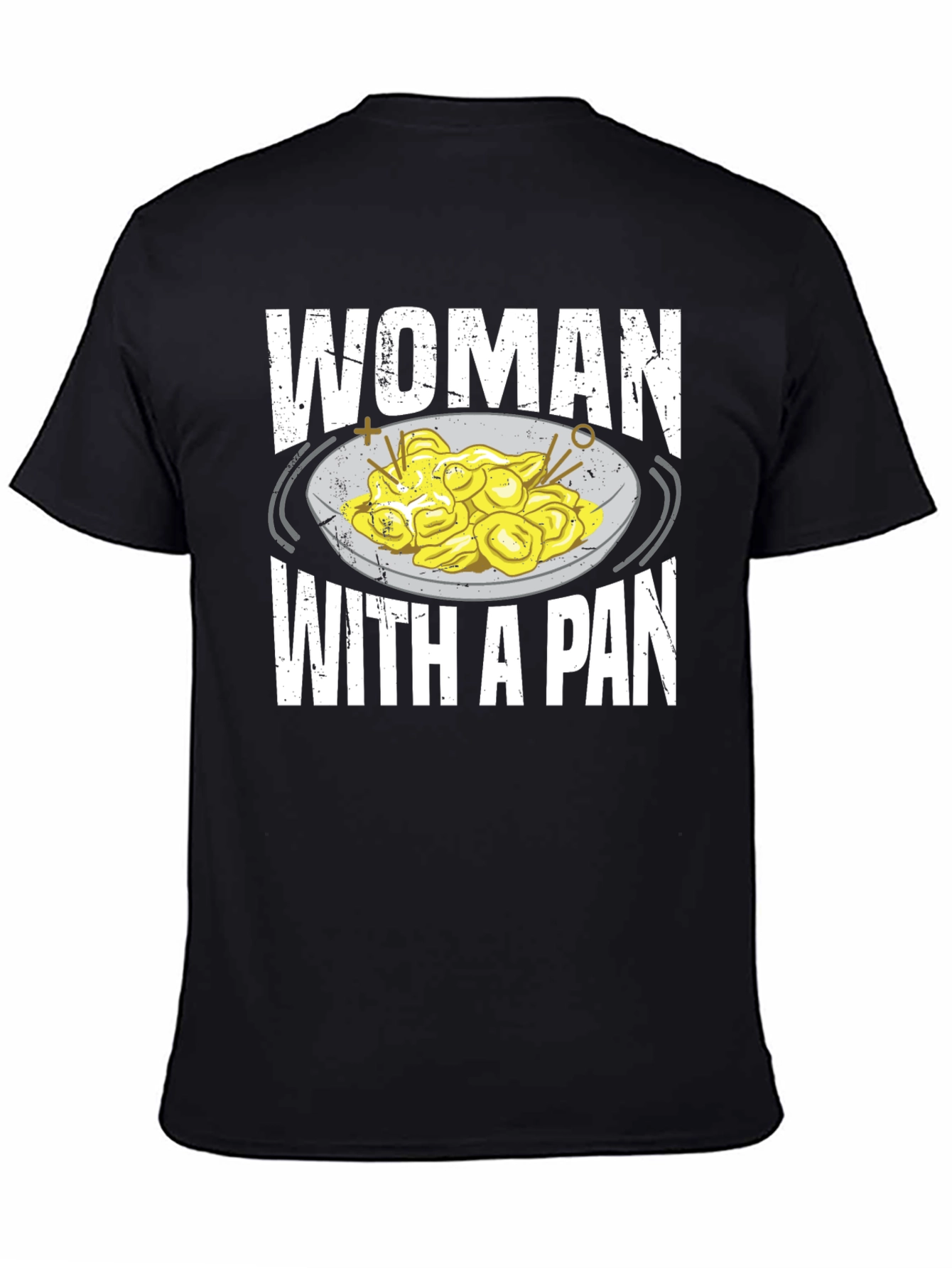 Black Woman With A Pan T-Shirt Funny Pasta Foodie Tee view 4
