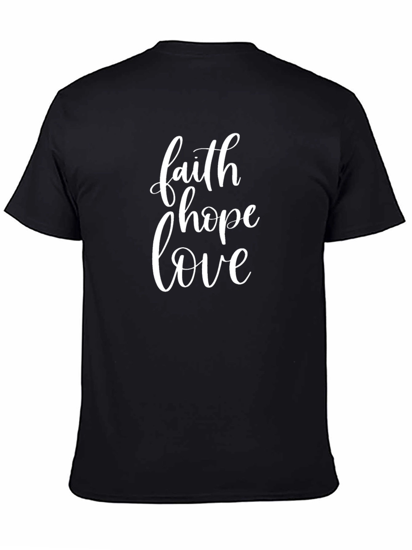 Black Faith Hope Love Graphic Tee - Black Cotton Shirt view 4