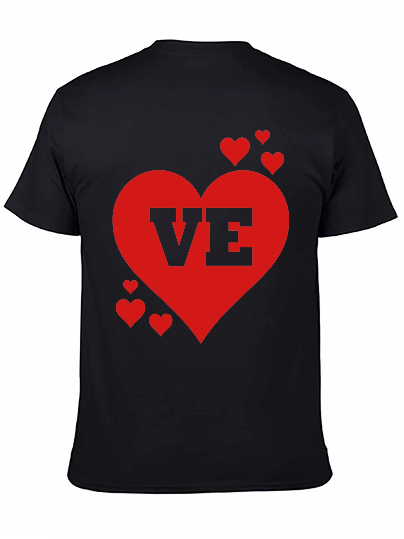 Black Love Valentine's Day Heart Graphic Tee Shirt view 4