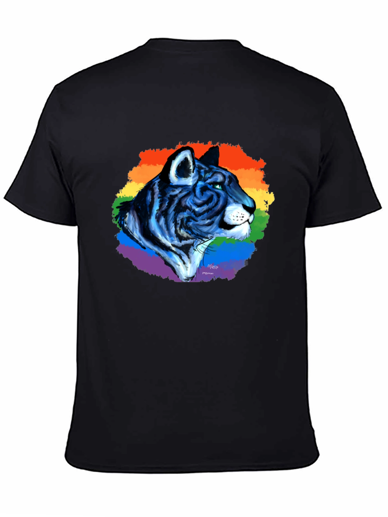 Black Rainbow Tiger Graphic Tee - Pride T-Shirt view 4