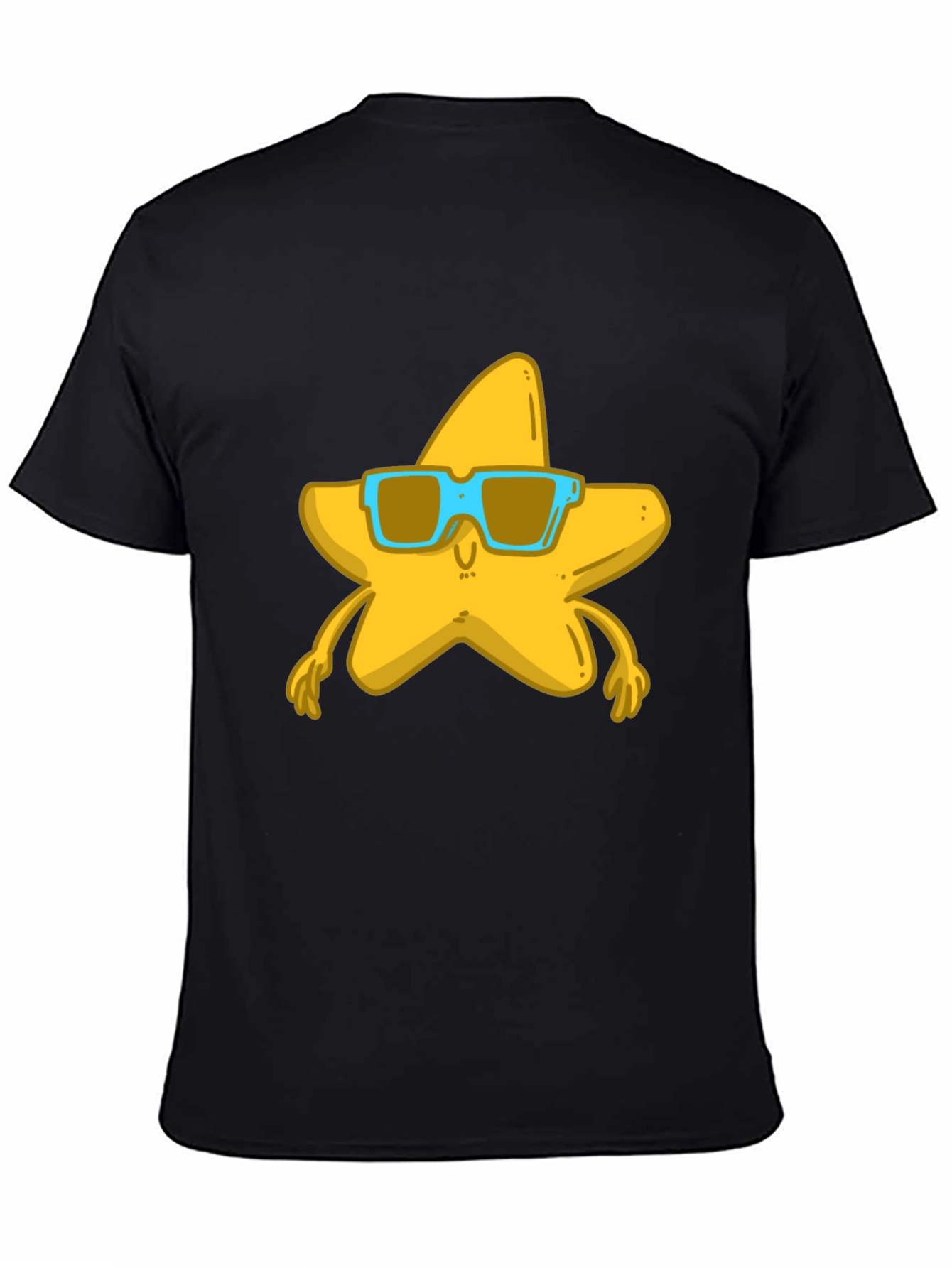 Black Star with Shades Black Graphic T-Shirt view 4