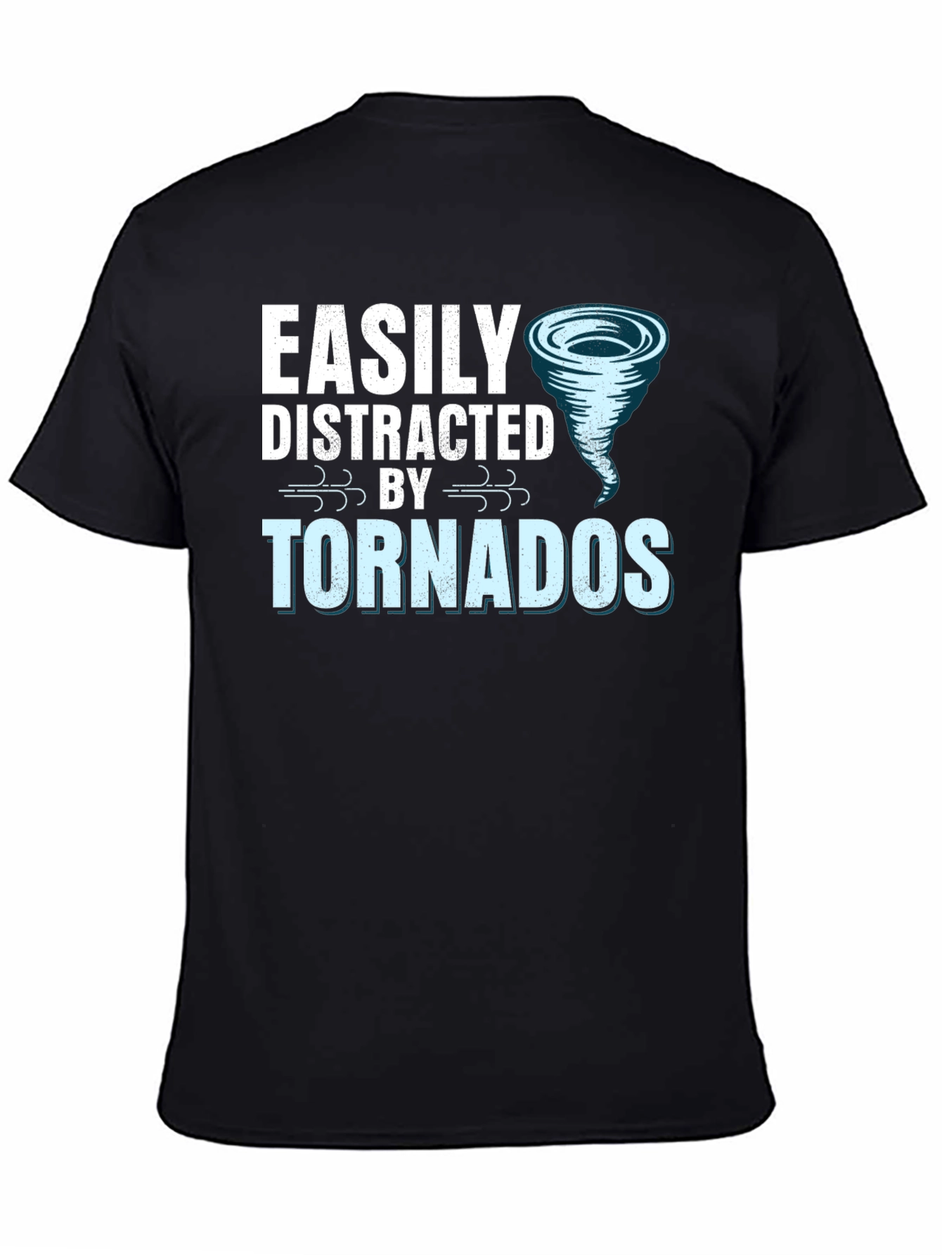 Black Easily Distracted by Tornadoes Graphic Tee view 4