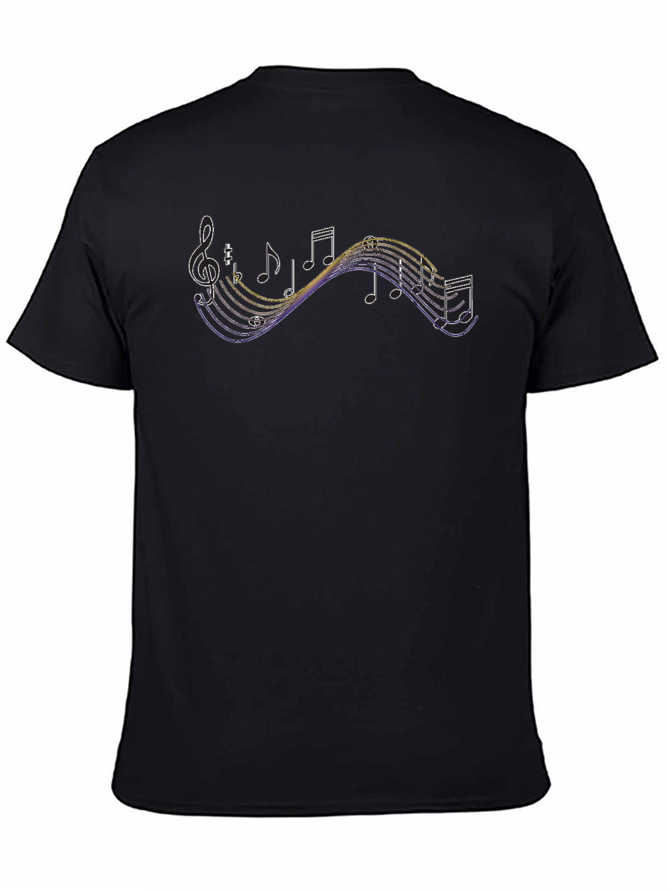 Black Musical Notes Graphic Tee - Stylish Black T-Shirt view 4
