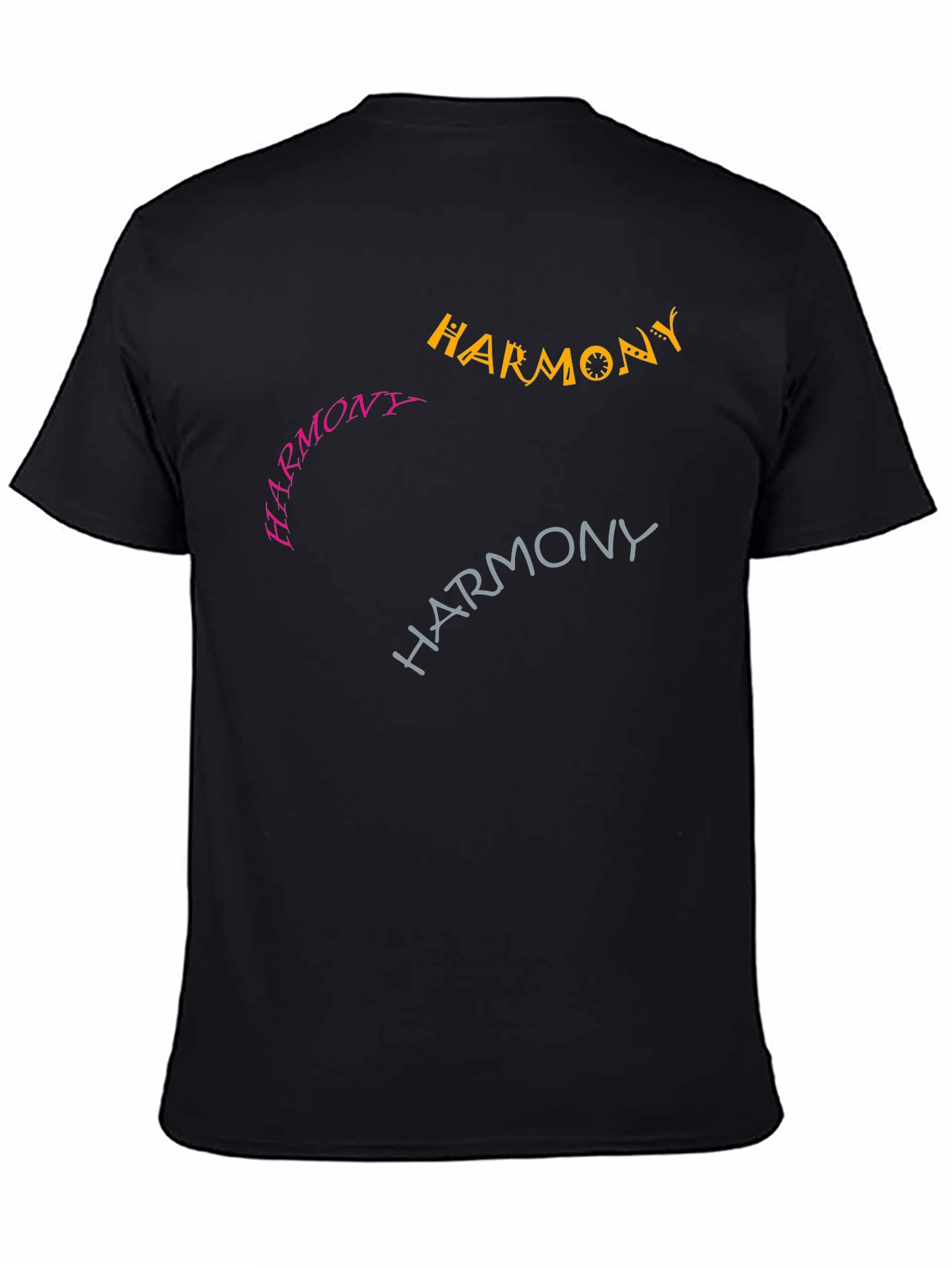 Black Harmony Tee - Graphic Design Black T-Shirt view 4