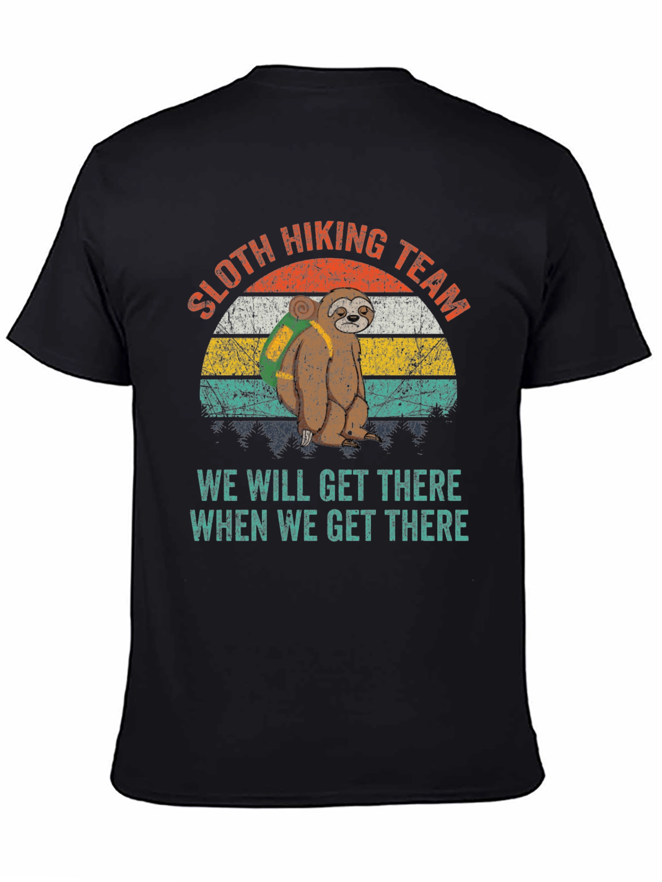 Black Sloth Hiking Team T-Shirt view 4