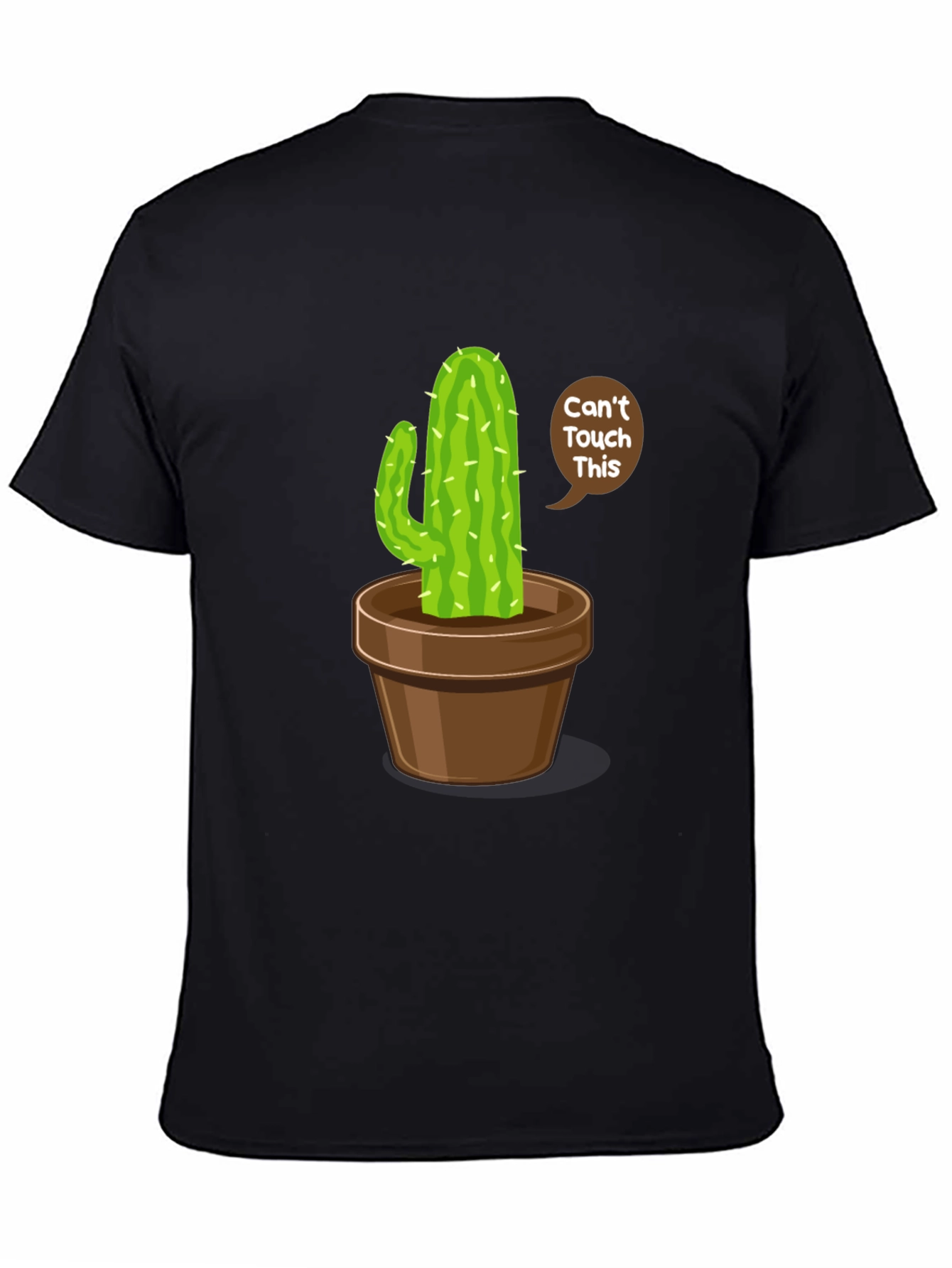Black Cactus Humor Graphic Tee - 'Can't Touch This' Shirt view 4