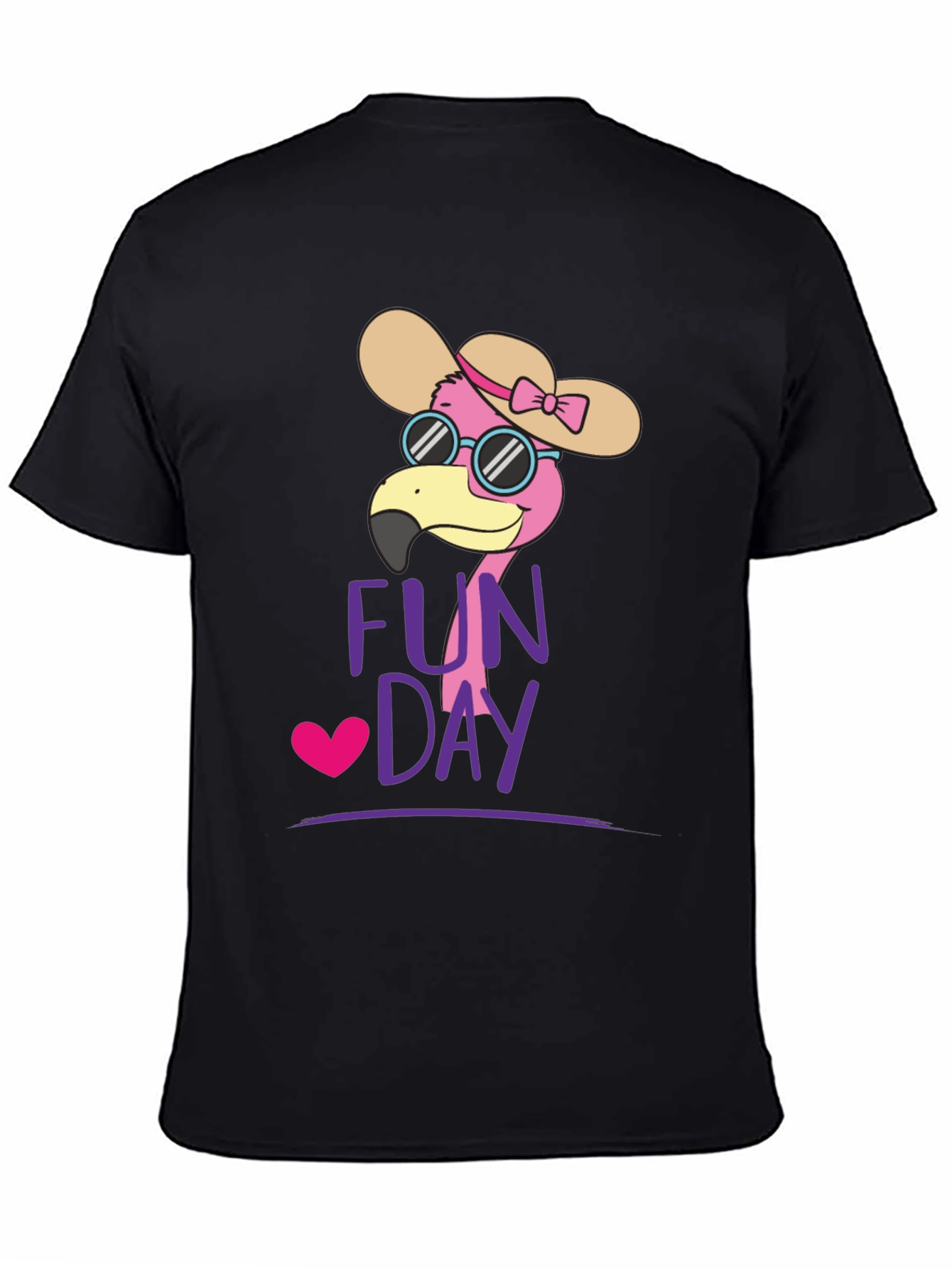 Black Fun Day Flamingo Graphic Tee - Casual Comfort view 4