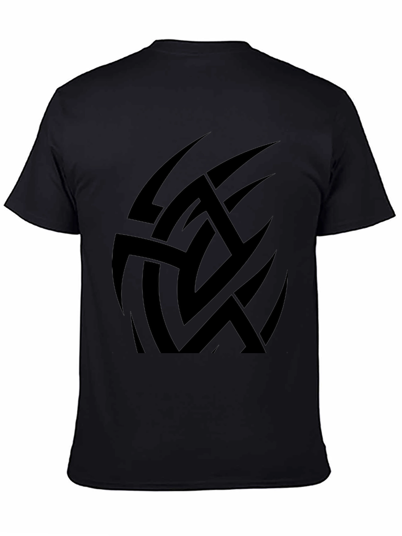 Black Tribal Graphic Black T-Shirt for Men view 4
