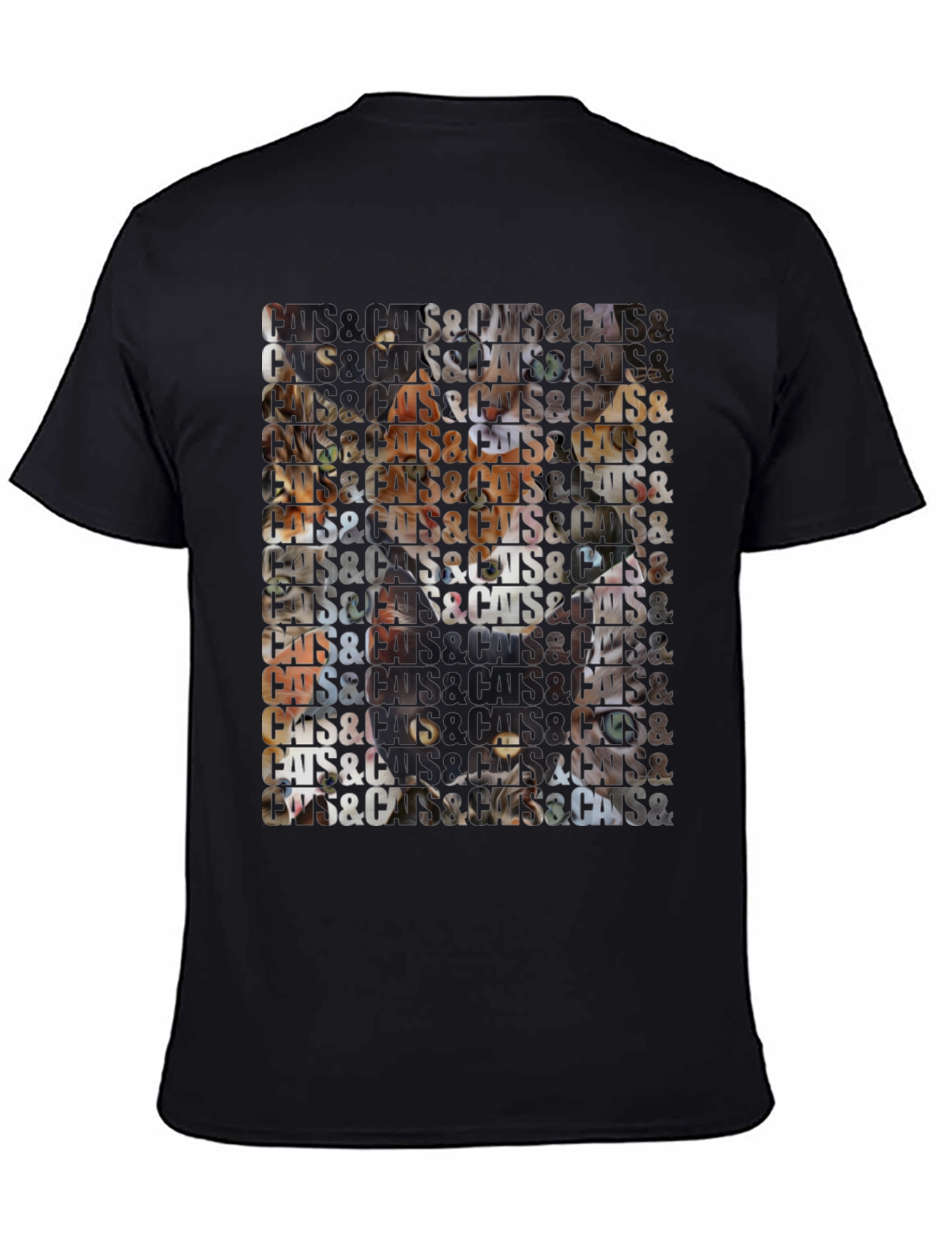Black Cats Patterned Graphic T-Shirt view 4