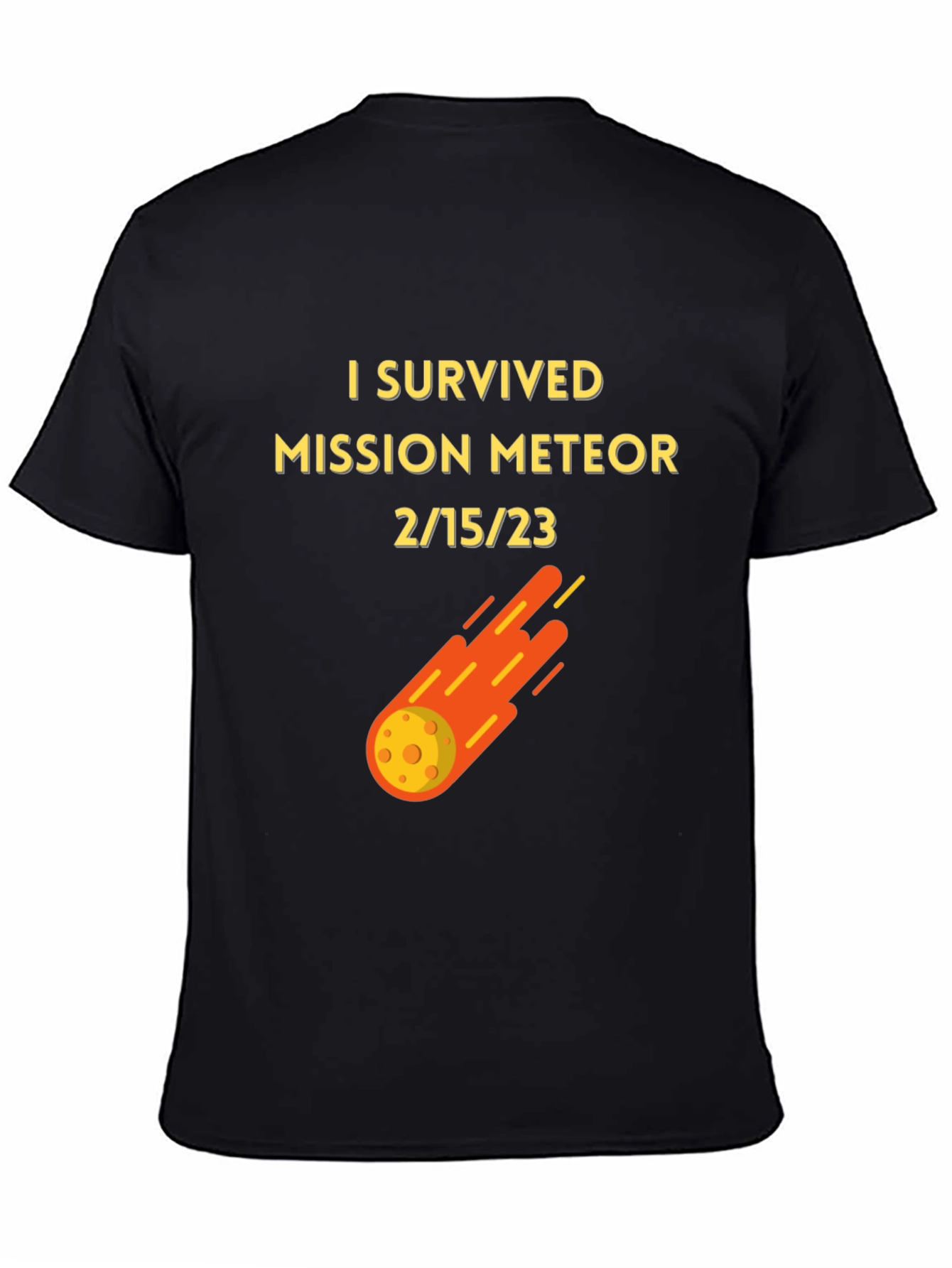 Black I Survived Mission Meteor Black T-Shirt view 4