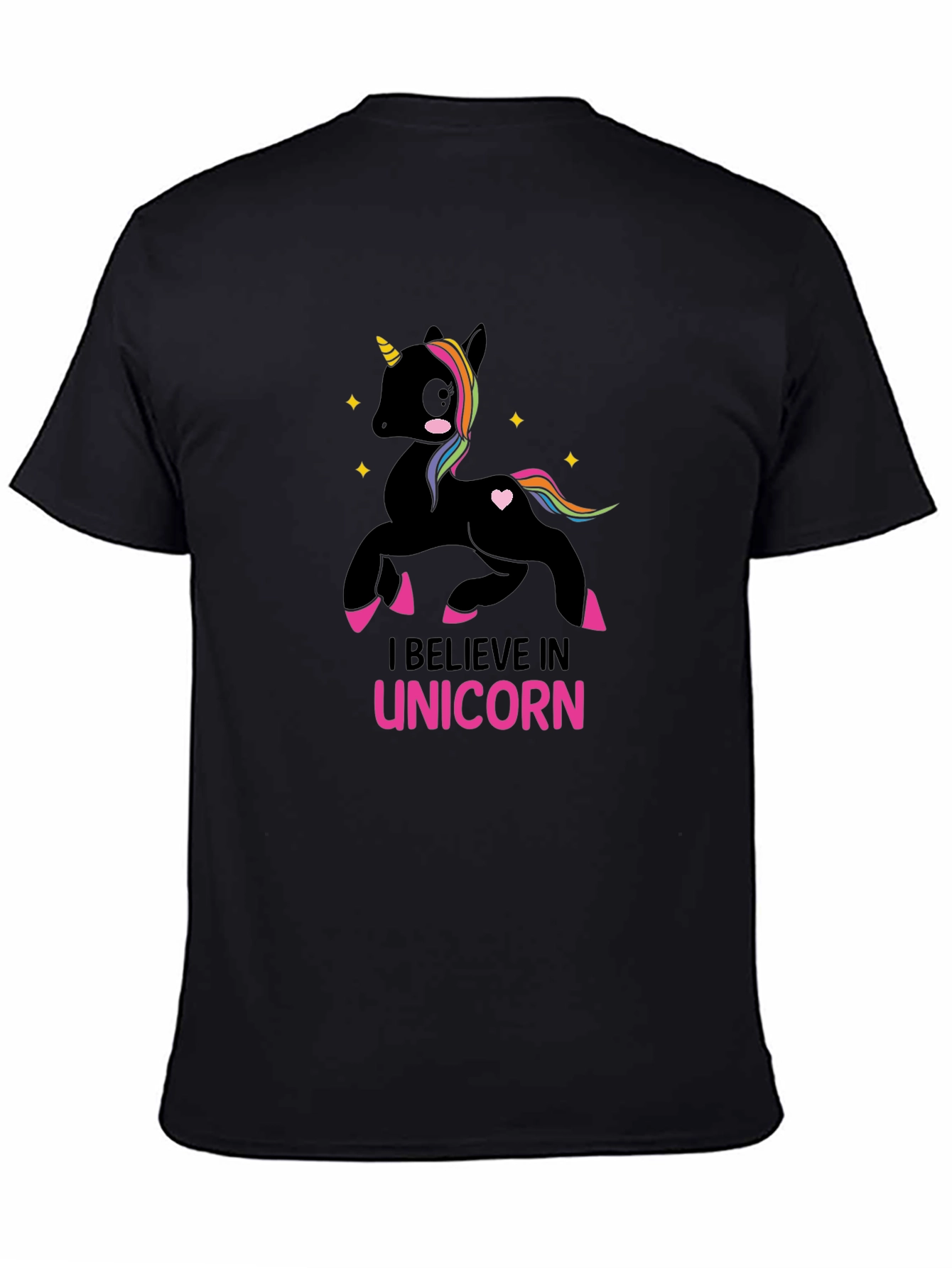 I Believe in Unicorn Black T-Shirt - 4
