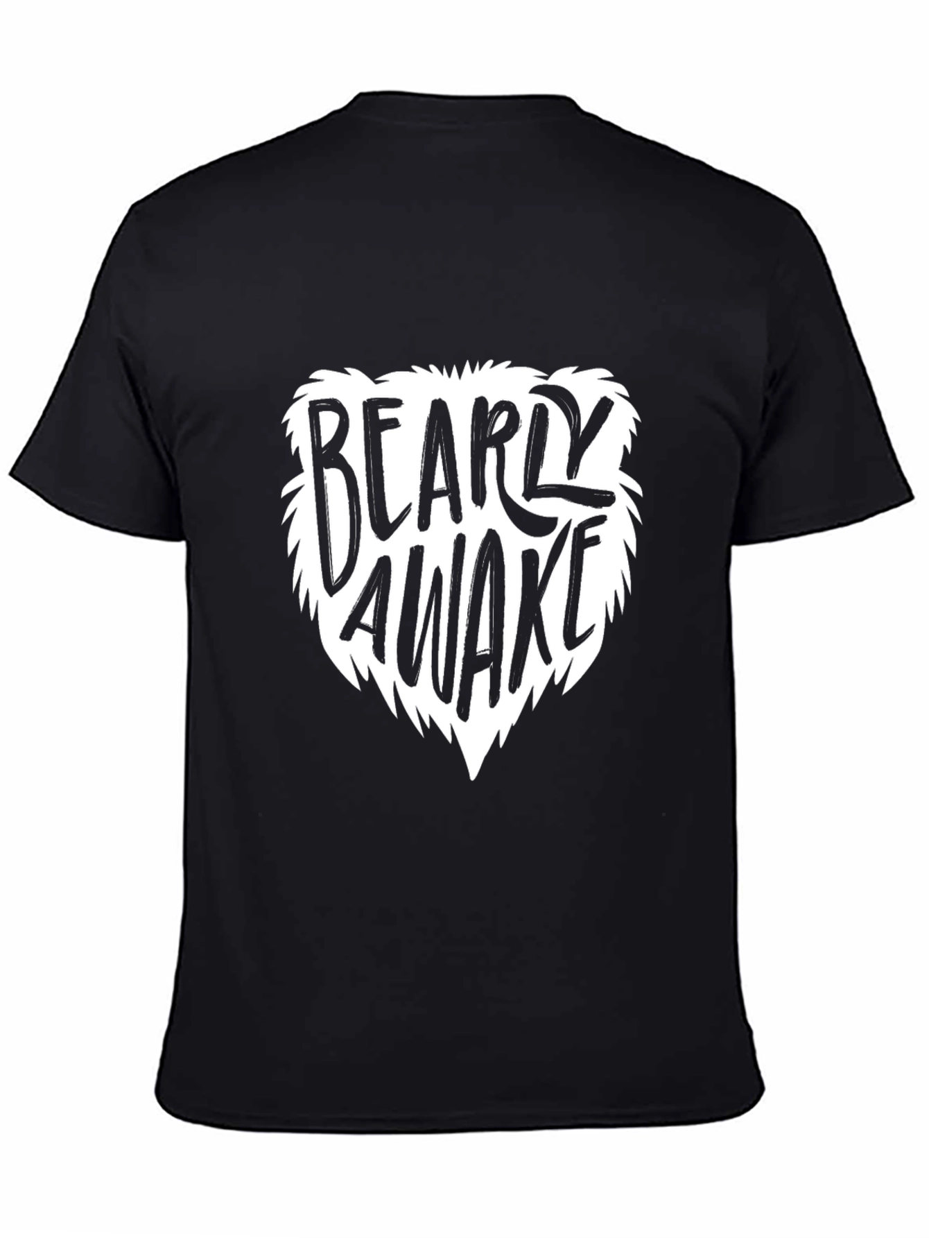 Black Bearly Awake Men's Black T-Shirt - Funny Graphic Tee view 4