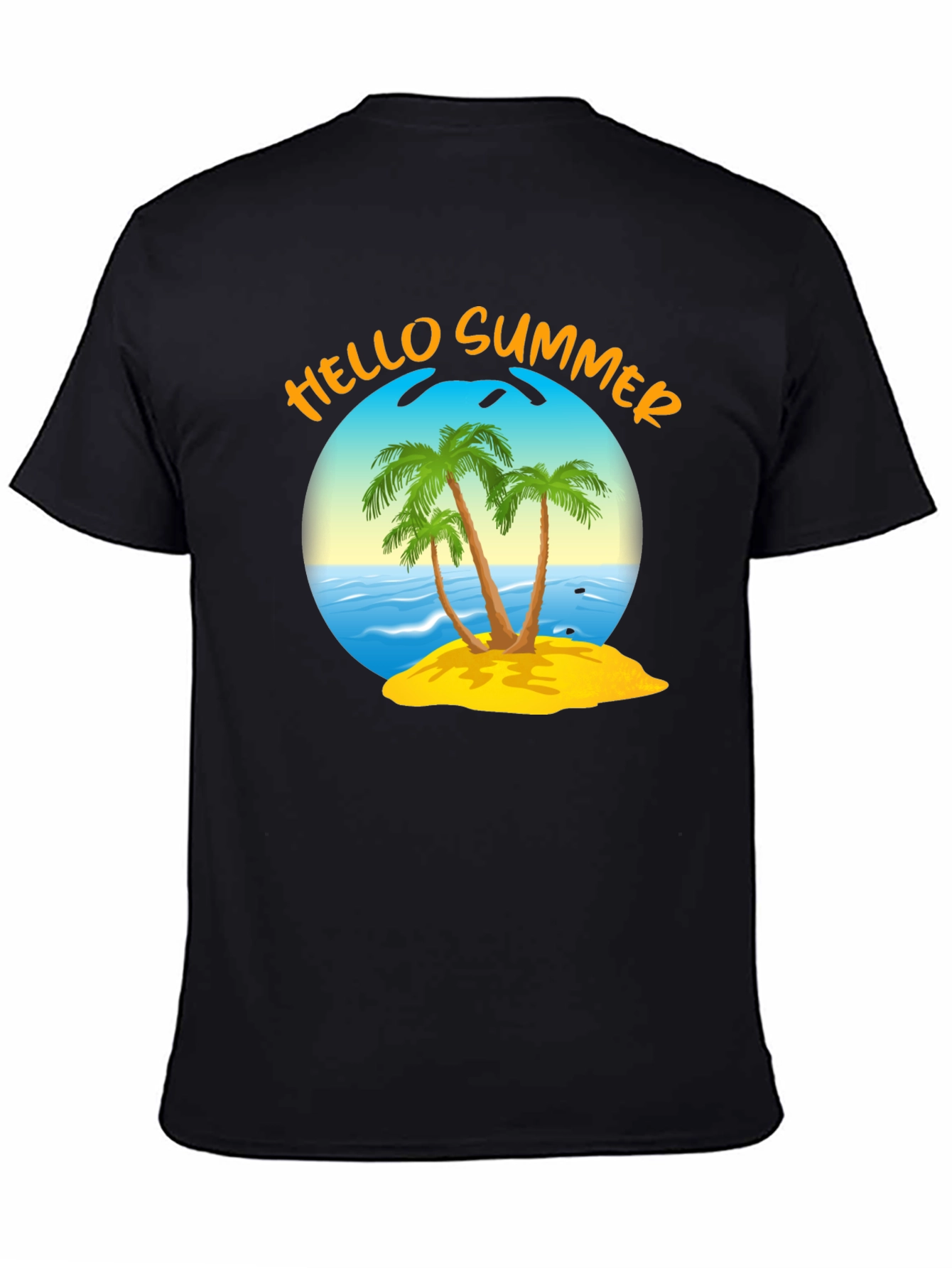 Black Hello Summer Graphic T-Shirt view 4