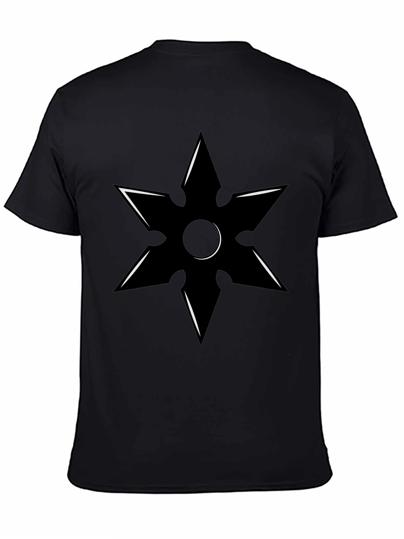 Black Ninja Star Graphic Tee - Black Martial Arts T-Shirt view 4