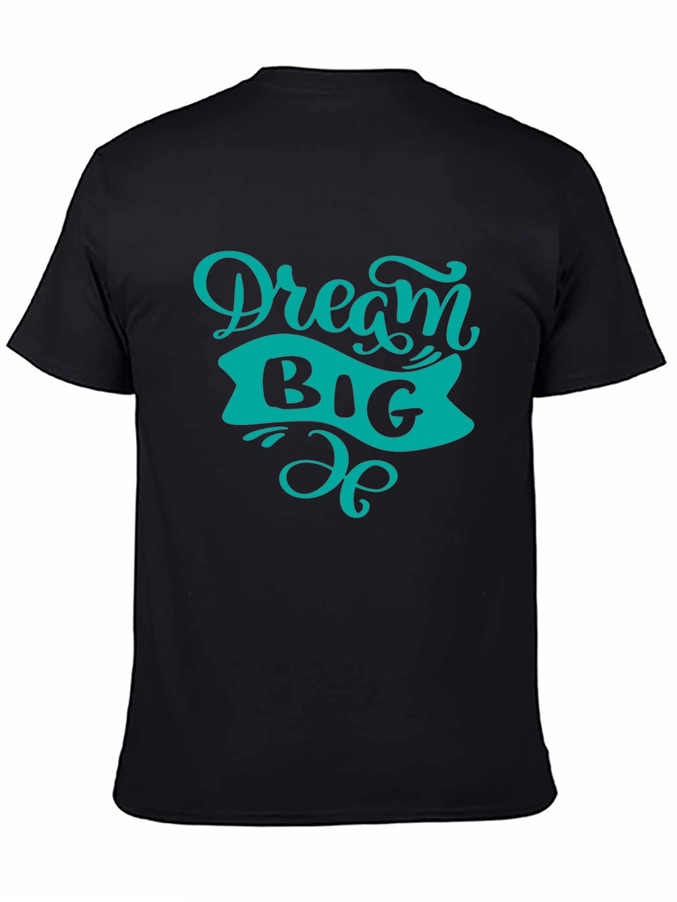 Black Dream Big Graphic Tee - Black Cotton T-Shirt view 4