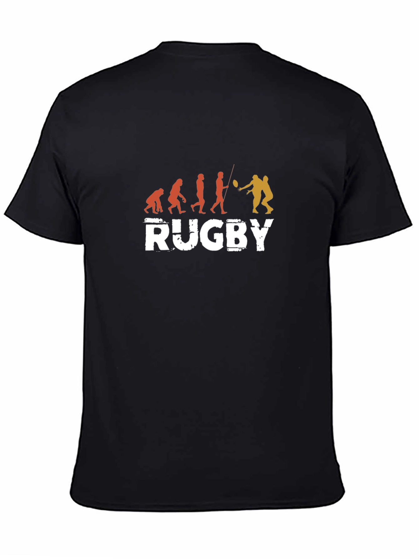 Black Rugby Evolution T-Shirt - Black Cotton Tee view 4