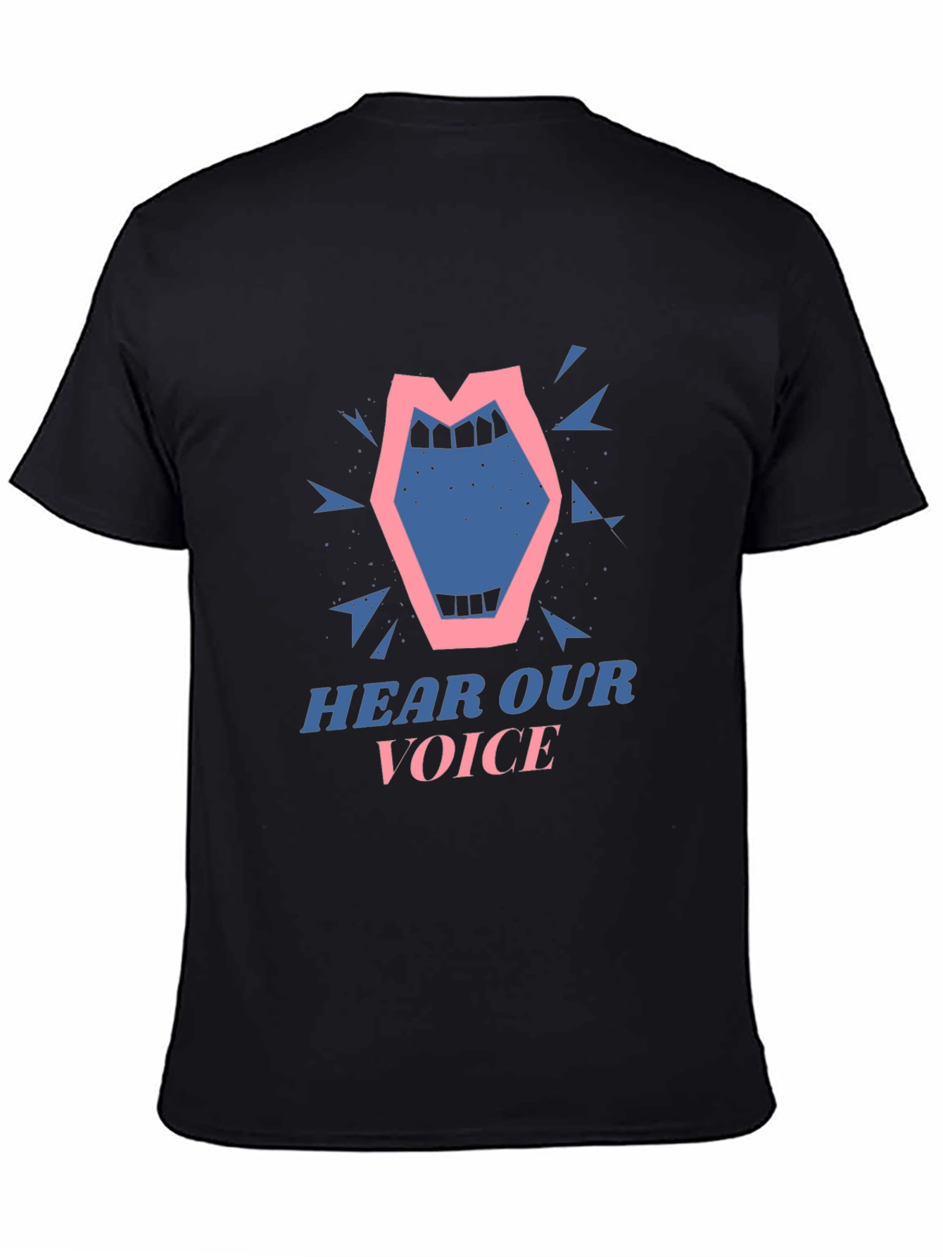 Black Hear Our Voice Graphic Tee - Unisex Black T-Shirt view 4