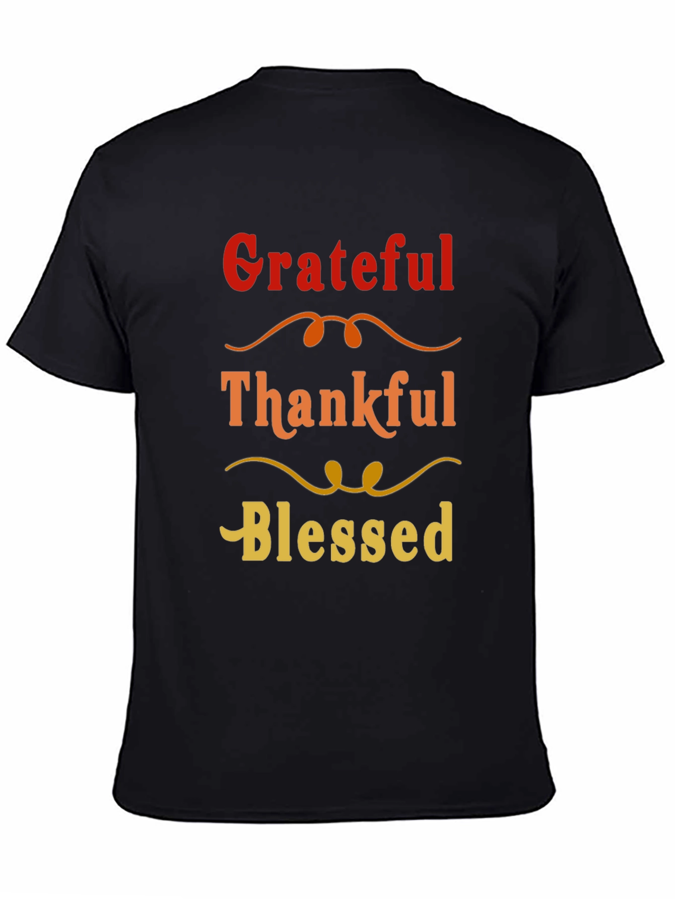 Black Grateful Thankful Blessed Graphic Tee view 4