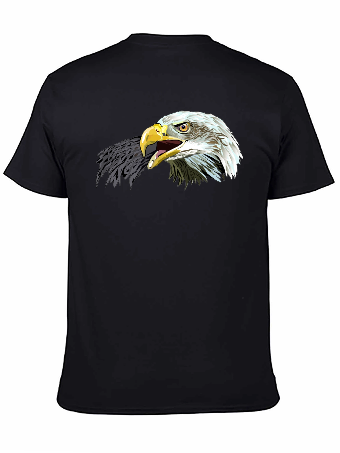 Black Bold Eagle Graphic Tee - Black Cotton Comfort view 4