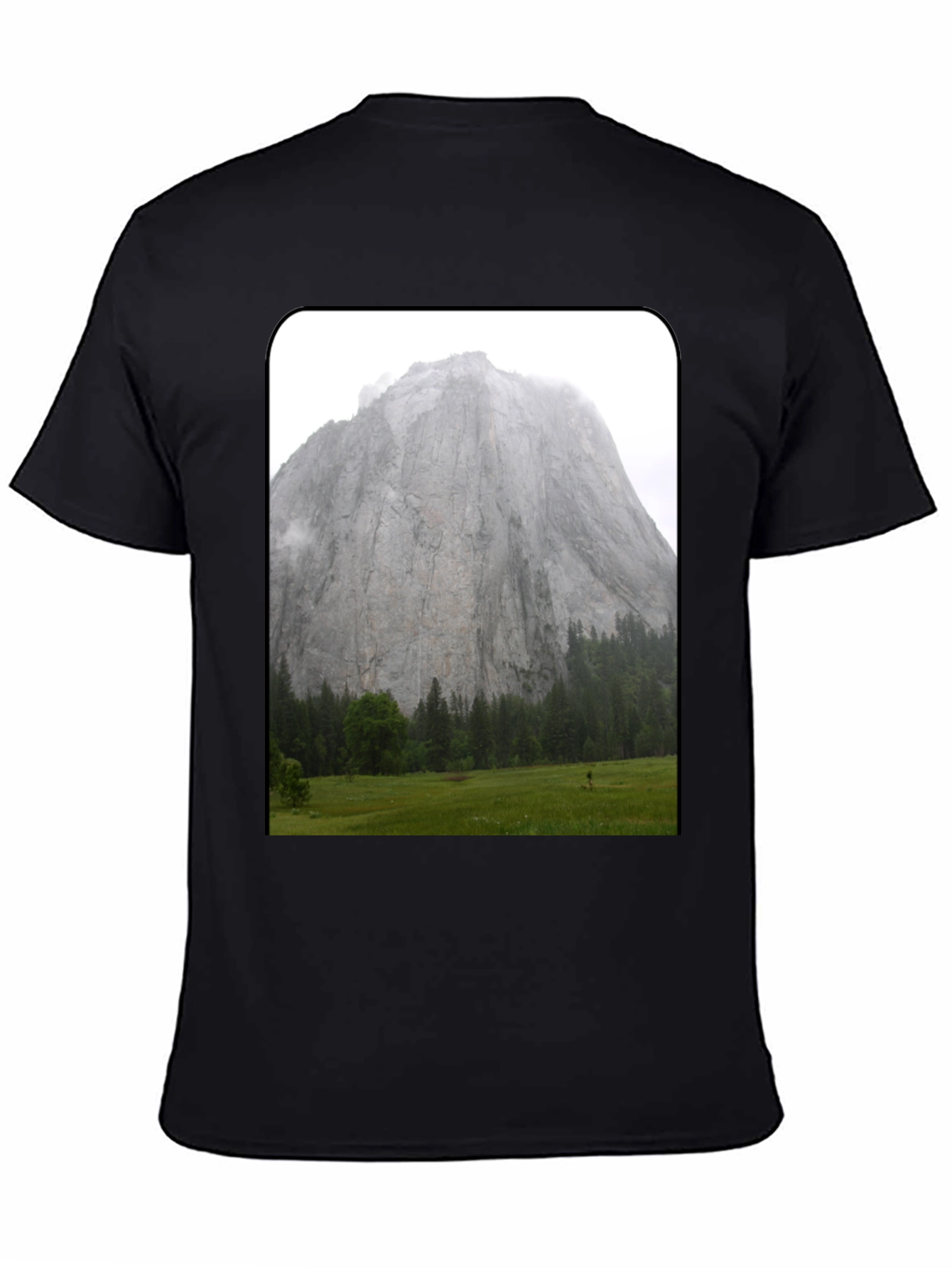 Black Mountain View Graphic Tee - Black Casual Shirt view 4