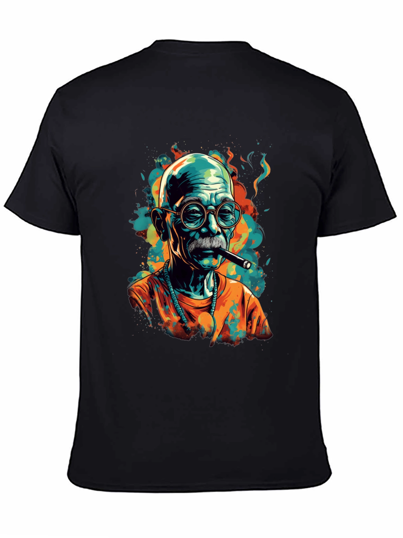 Black Cigar Smoker Graphic Tee - Unique Style view 4