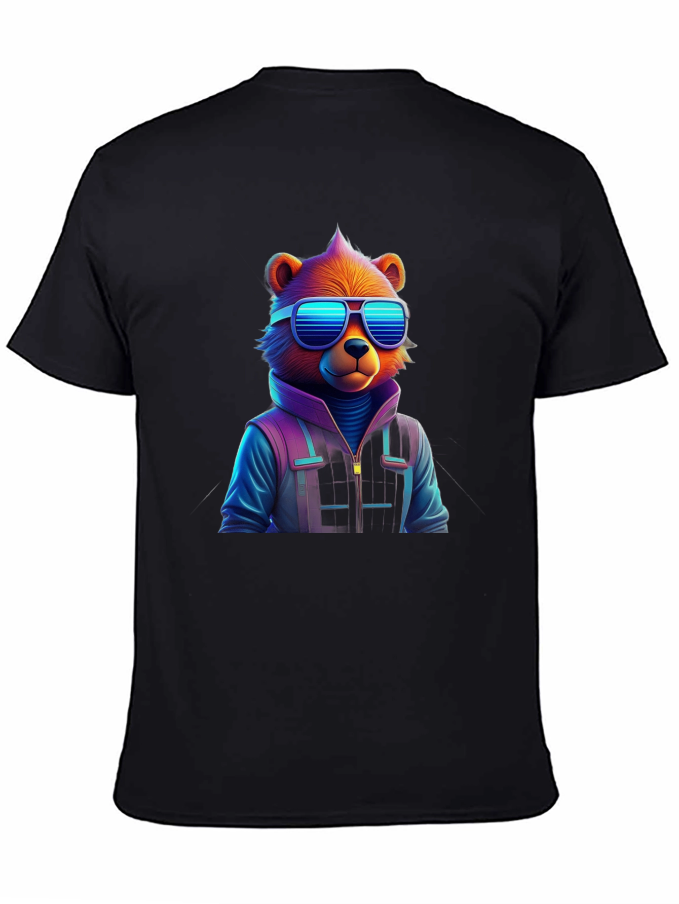 Cool Bear Graphic Tee - Black Cotton Blend Shirt - 4