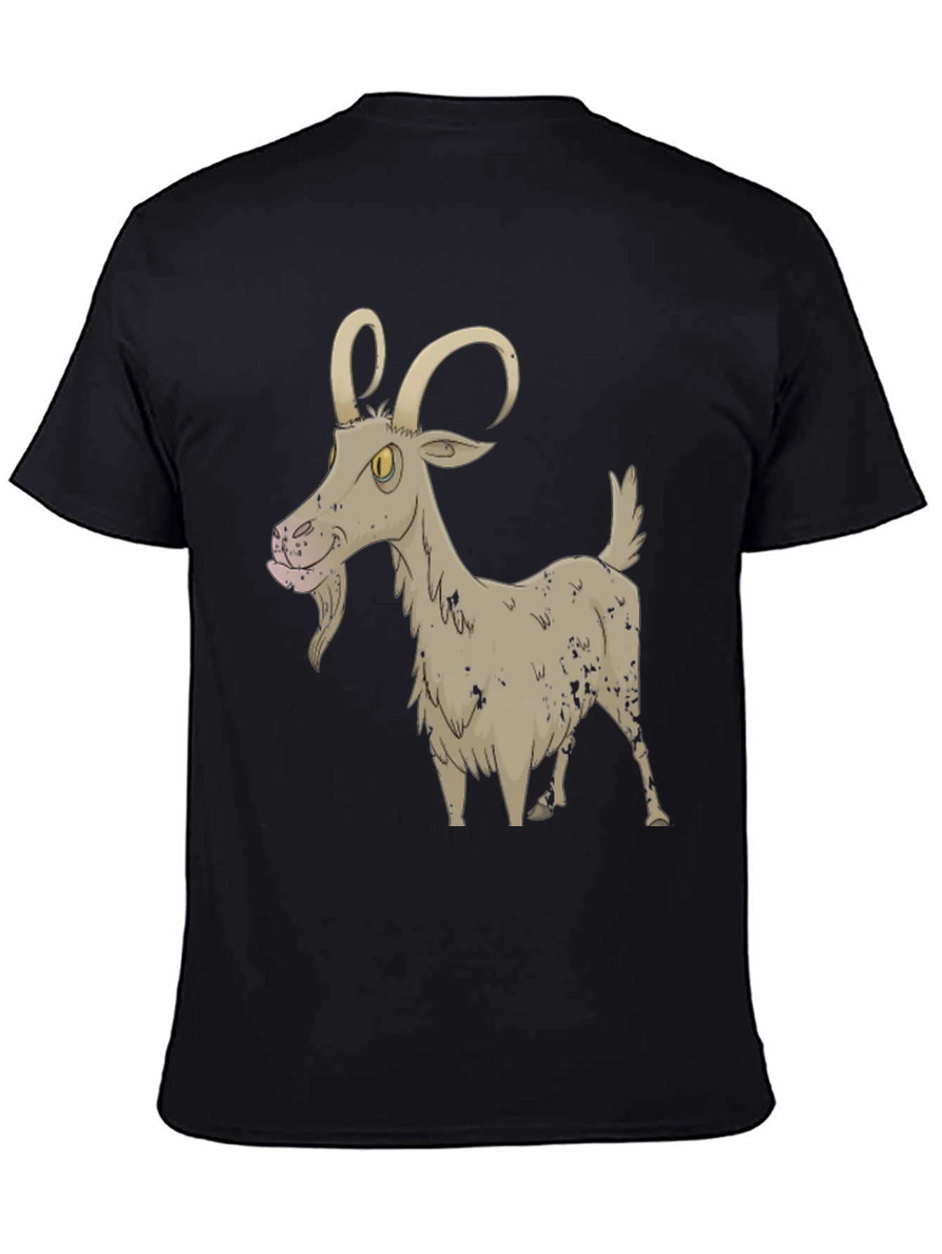 Black Cartoon Goat Black T-Shirt view 4