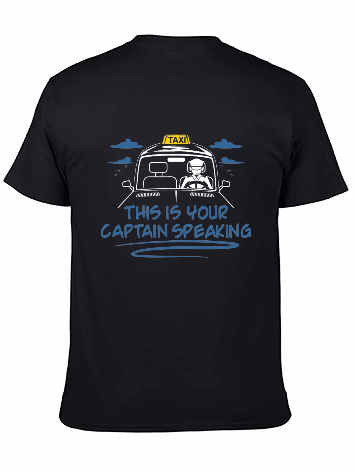 Black Taxi Captain T-Shirt - Driving Humor Tee view 4