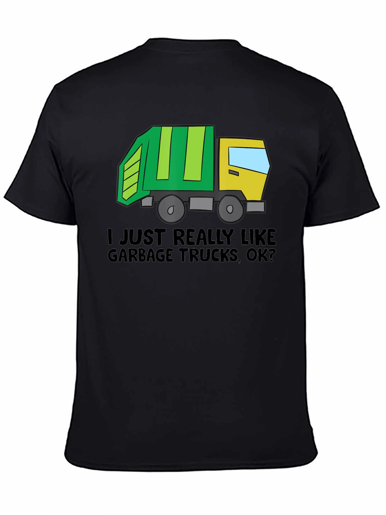 Black Garbage Truck Lover T-Shirt view 4