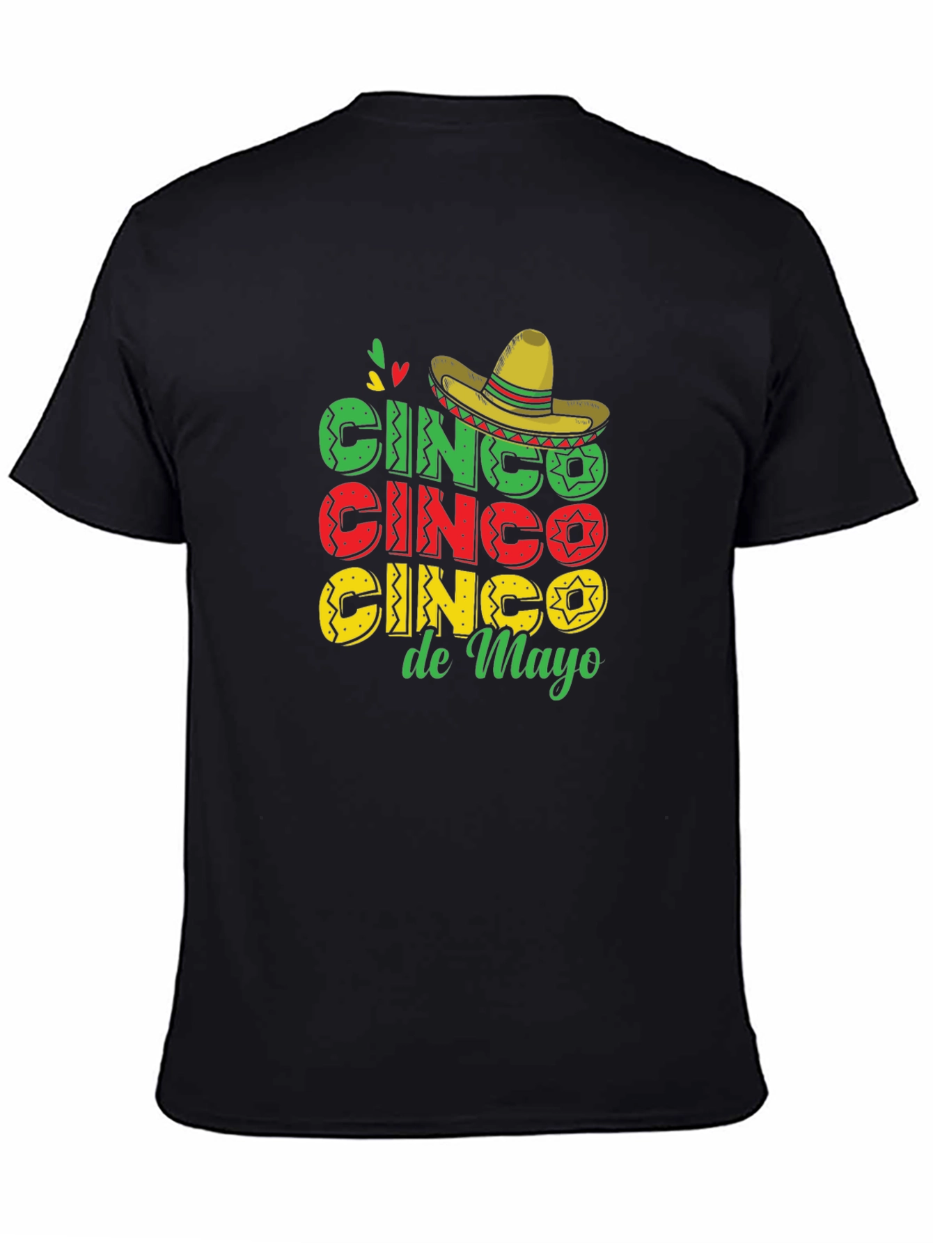 Black Cinco De Mayo T-Shirt Black Cotton view 4