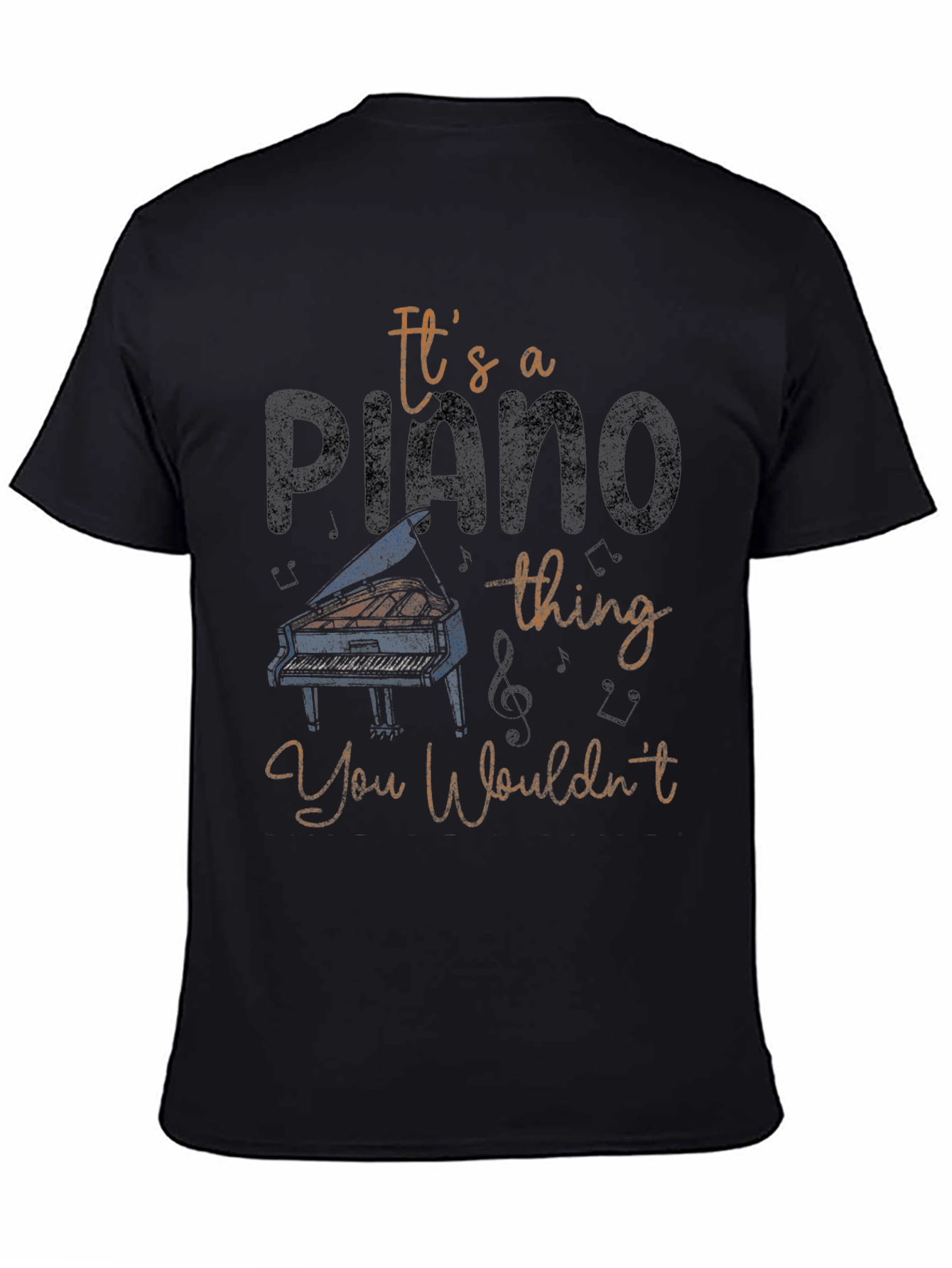 Black It's a Piano Thing T-Shirt view 4