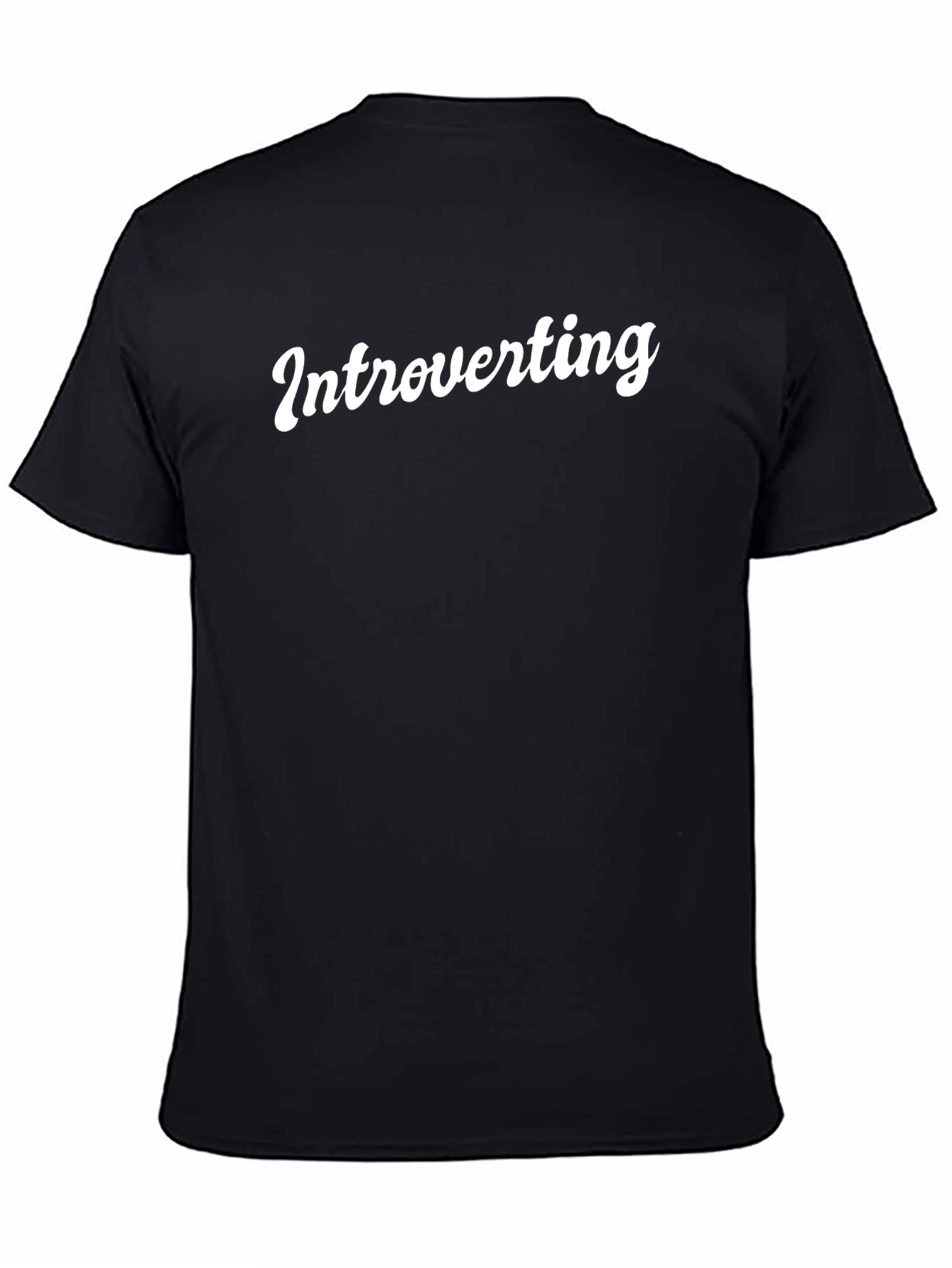 Black Introverting Graphic Tee - Soft Cotton Casual T-Shirt view 4