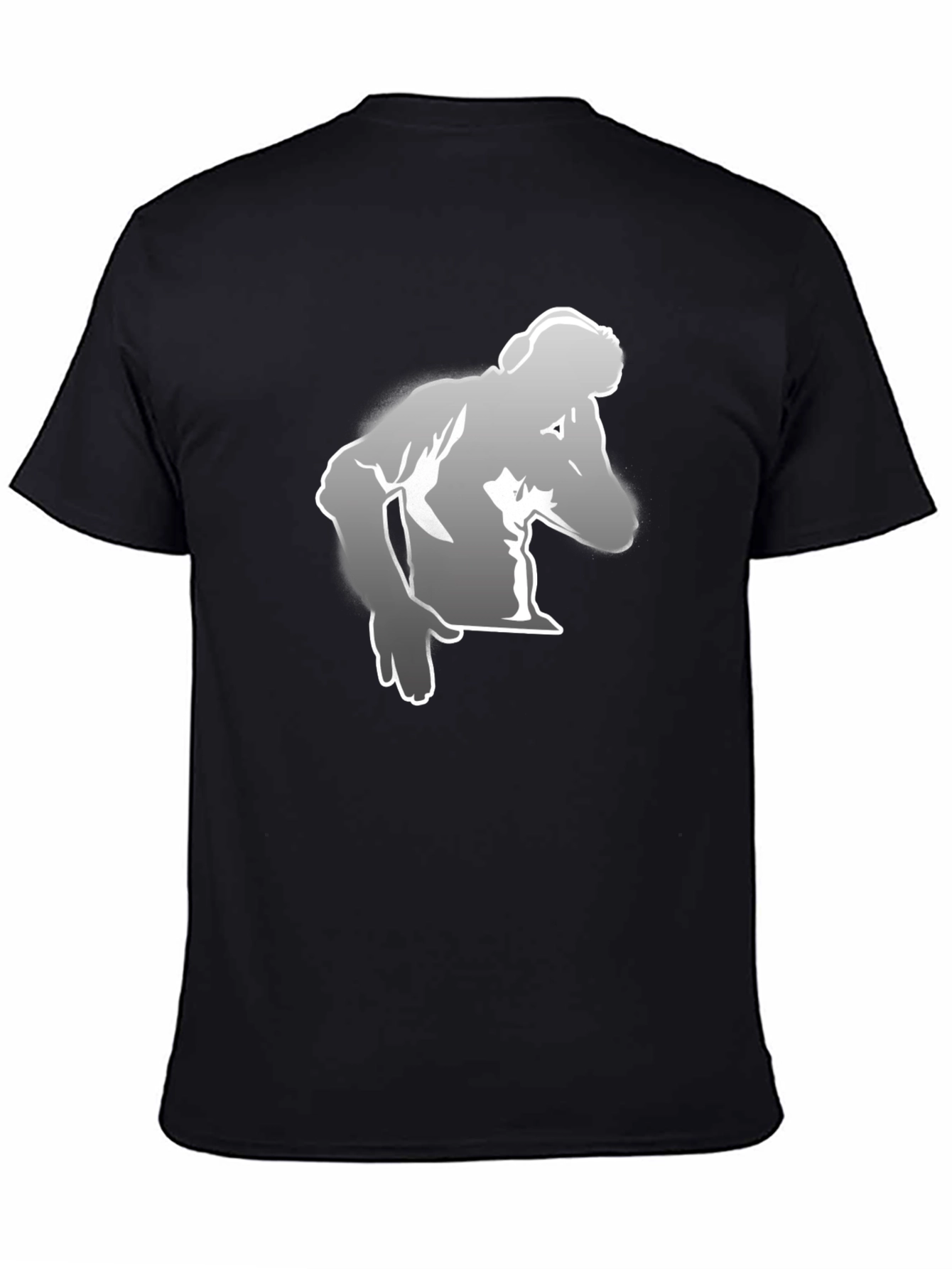 Black Stylish Black T-Shirt with Graphic Print view 4