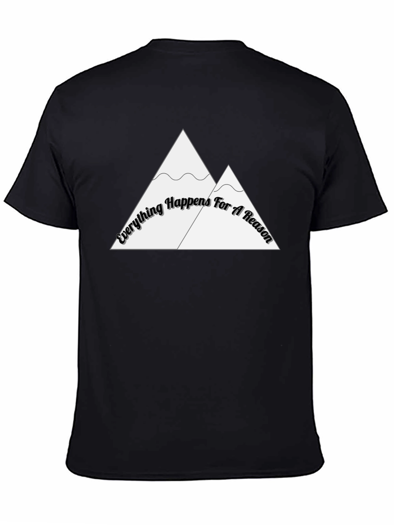 Black Everything Happens For A Reason Black T-Shirt view 4