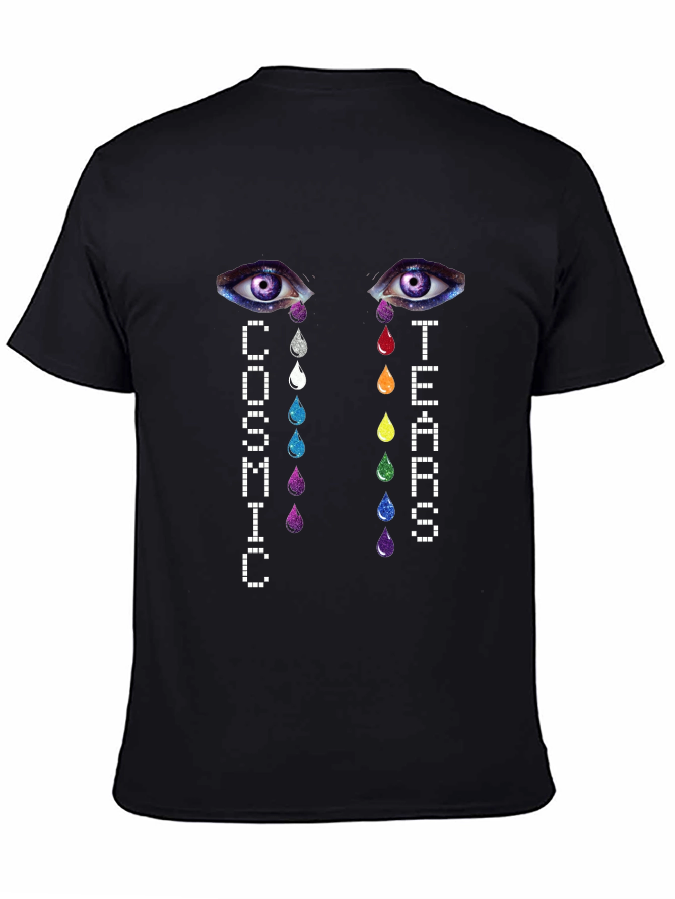 Black Cosmic Tears Graphic Tee - Soft Black Cotton view 4