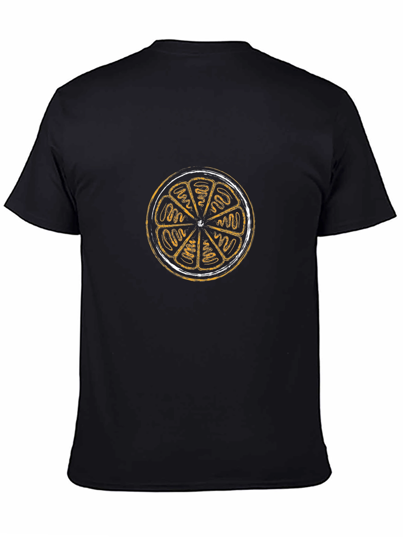 Black Citrus Slice Graphic Tee - Black Cotton Blend view 4