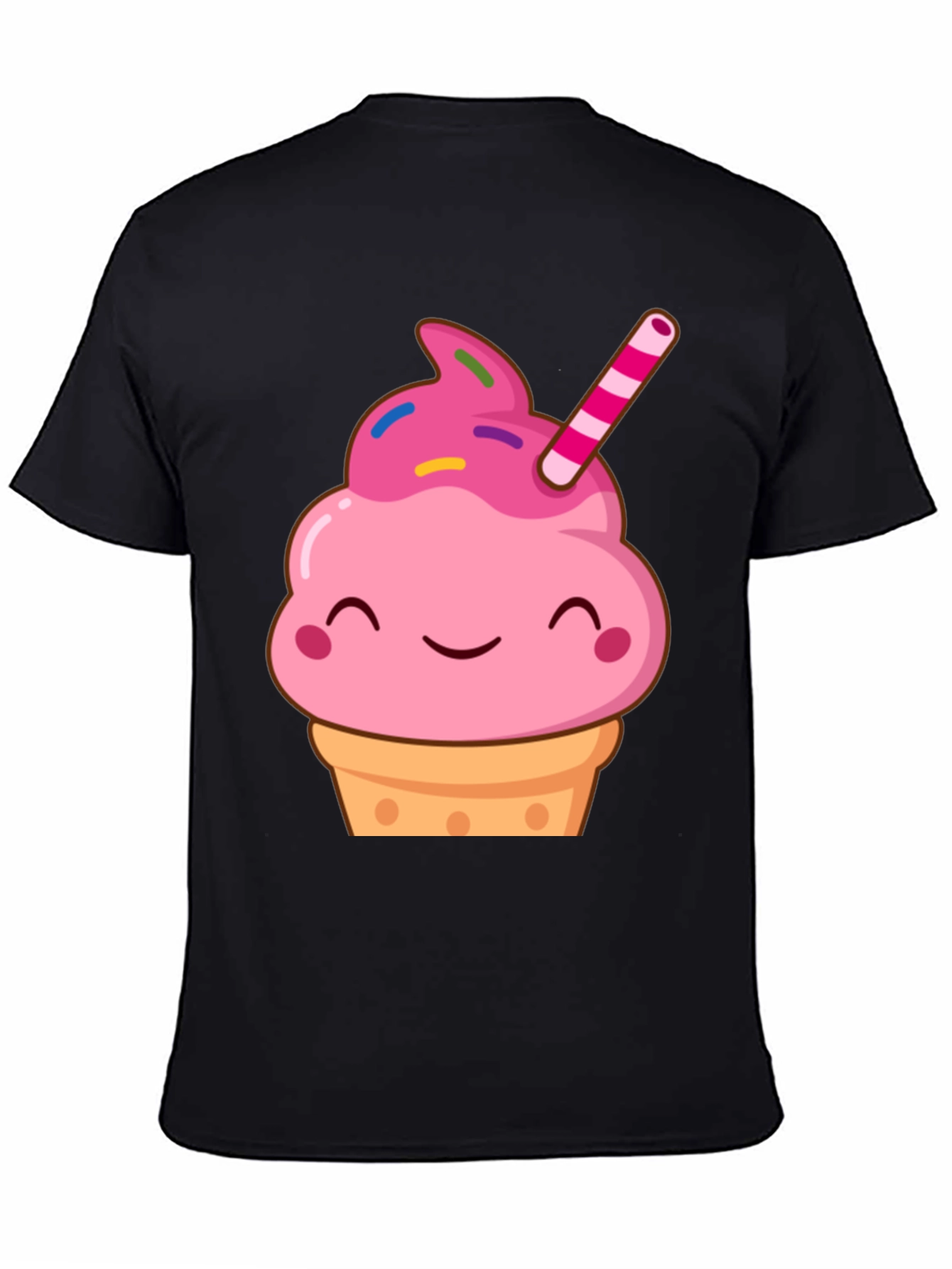 Black Cute Cupcake Graphic Tee - Sweet Treat Shirt view 4