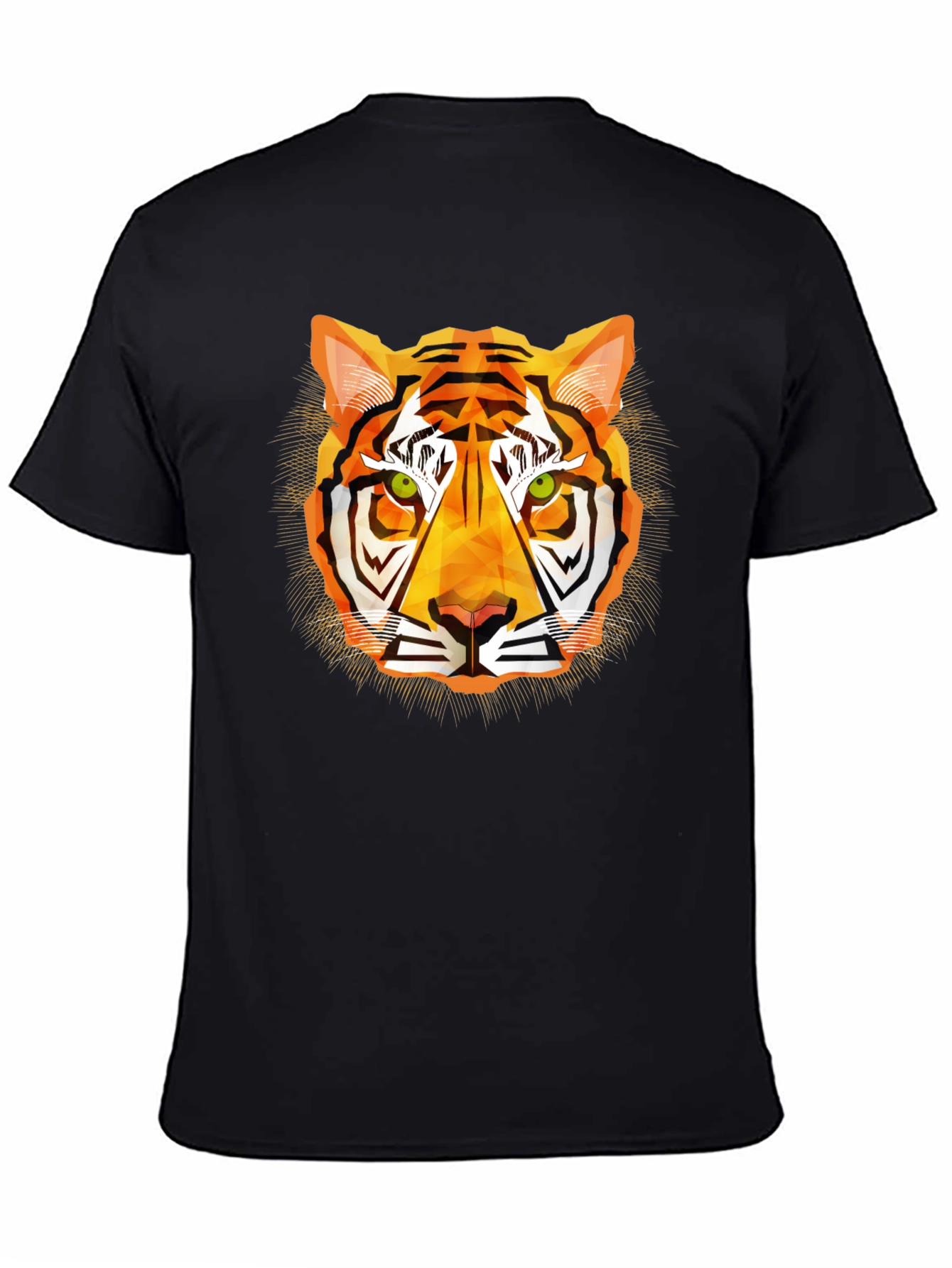 Black Geometric Tiger Graphic T-Shirt - Modern Style view 4