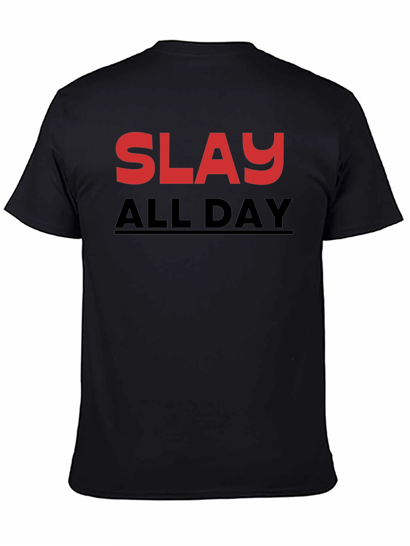 Black Slay All Day Graphic Tee - Stylish Black T-Shirt view 4