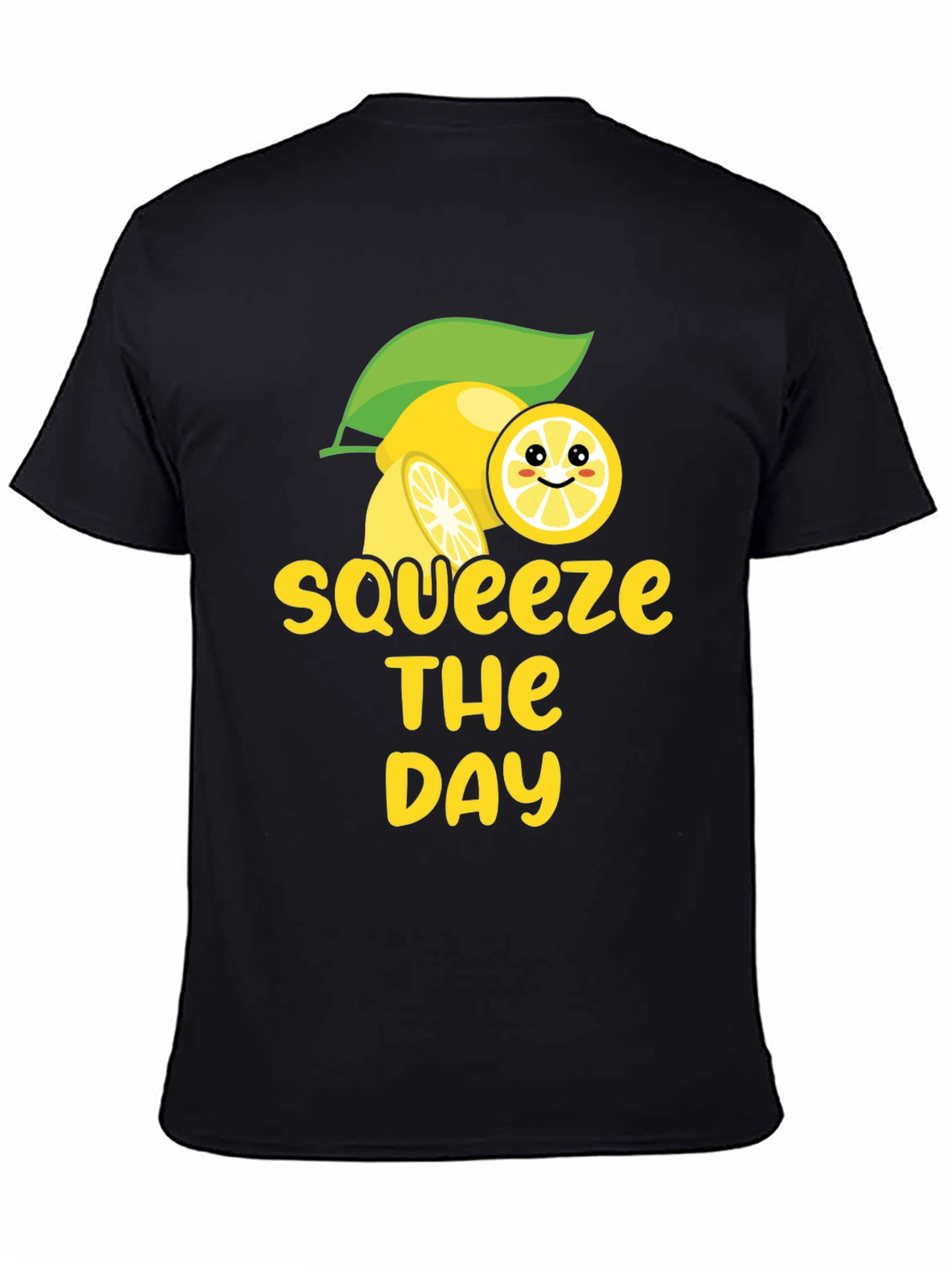 Black Squeeze the Day Graphic Tee - Black Cotton view 4